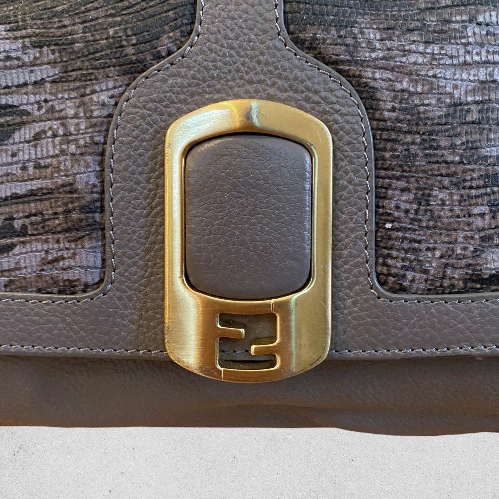 Fendi Fendi Python Trimmed Anna Shoulder Bag Size ONE SIZE - 2 Thumbnail