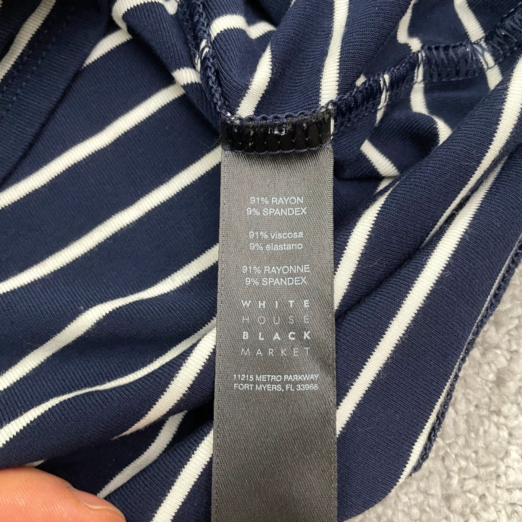 Vintage White House Black Market Dress Shift Womens Small Blue White Stripe Size XL / US 12-14 / IT 48-50 - 7 Thumbnail