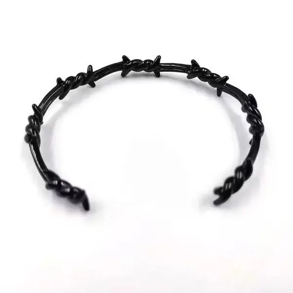 Jewelry Punk Style Thorns Wire Bangle Bracelet Size ONE SIZE - 4 Thumbnail