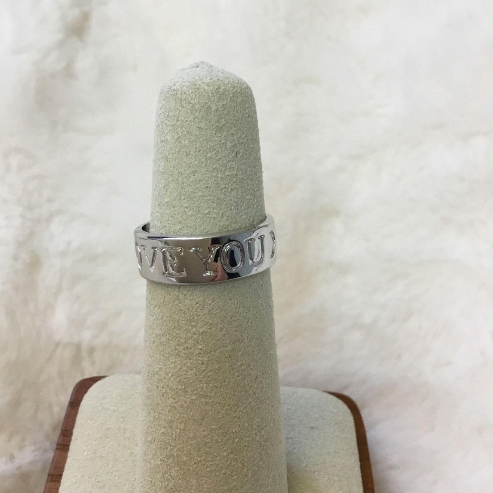 Other Sterling Silver Heart Crystal "I Love You" Ring Size ONE SIZE - 6 Thumbnail