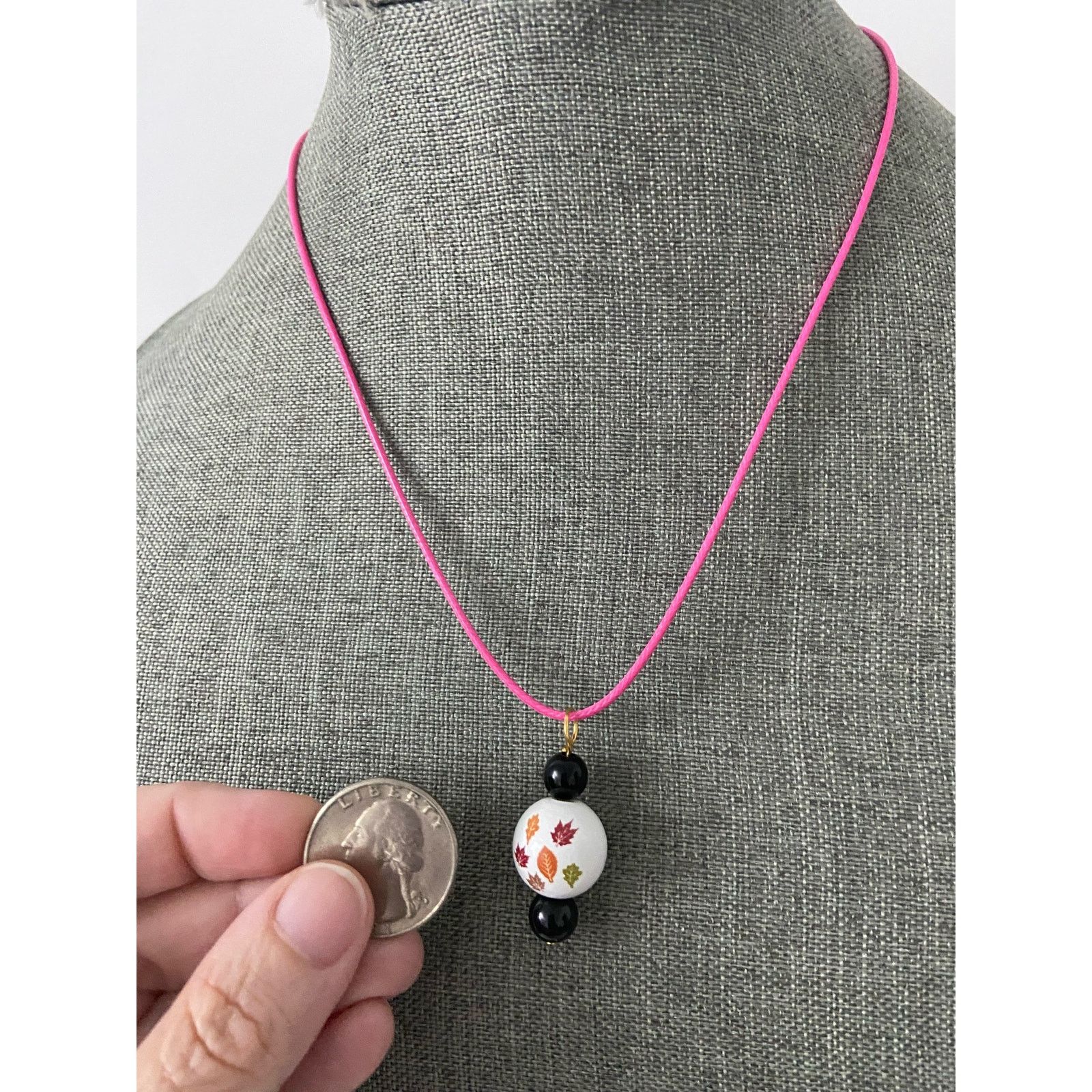 Handmade leaf pendant necklace Size ONE SIZE - 4 Thumbnail
