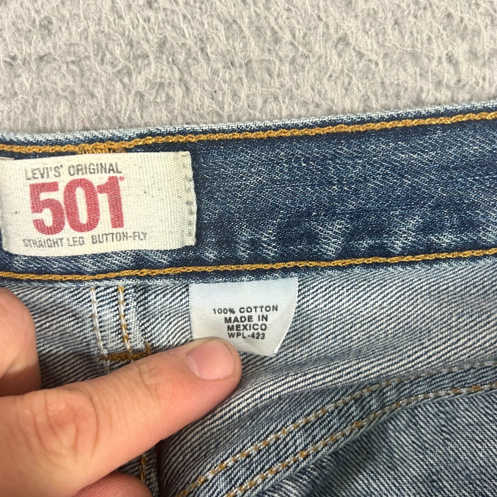 Levi's Levi's 501 Jeans Mens Regular Fit 38x30 Blue Straight Leg Button Fly Denim Size US 38 / EU 54 - 6 Thumbnail