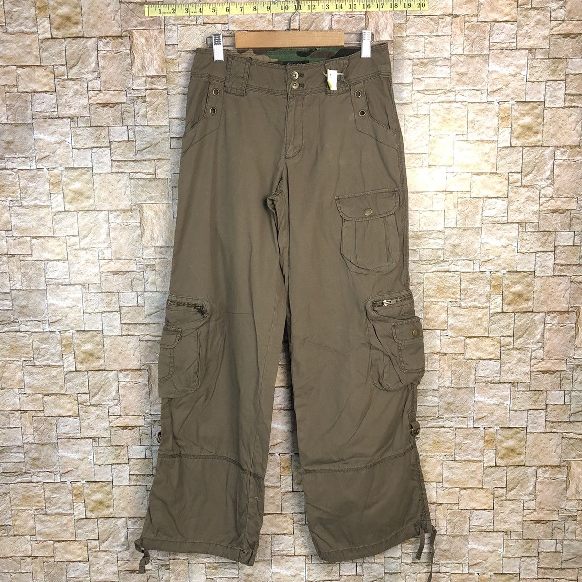 Japanese Brand Livre Claire Dark Brown Cargo Multipocket Pants #A336 Size US 27 - 1 Thumbnail