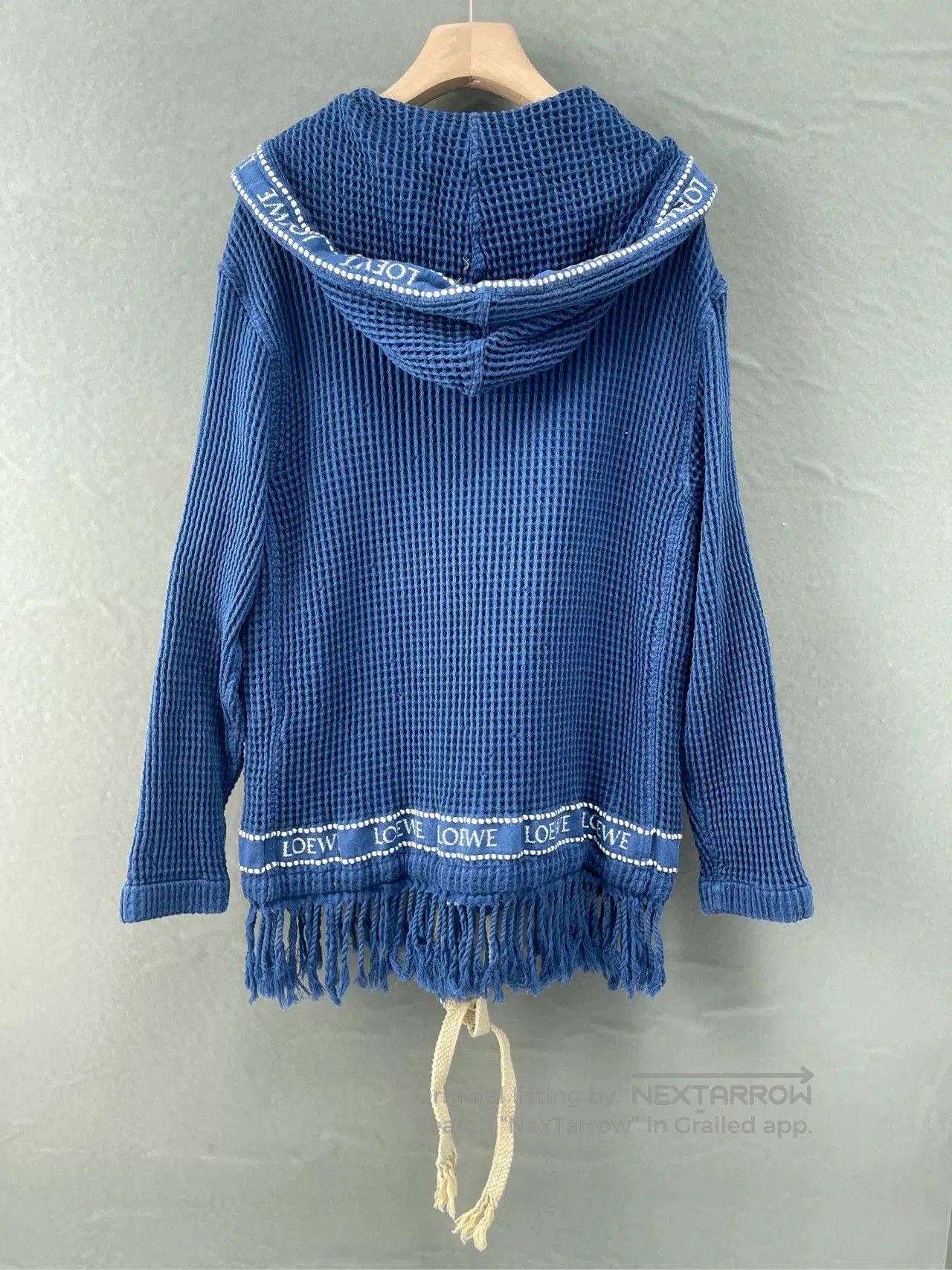 Loewe LOEWE Blue Cotton Hooded Fringe Jacket. Size US M / EU 48-50 / 2 - 2 Thumbnail