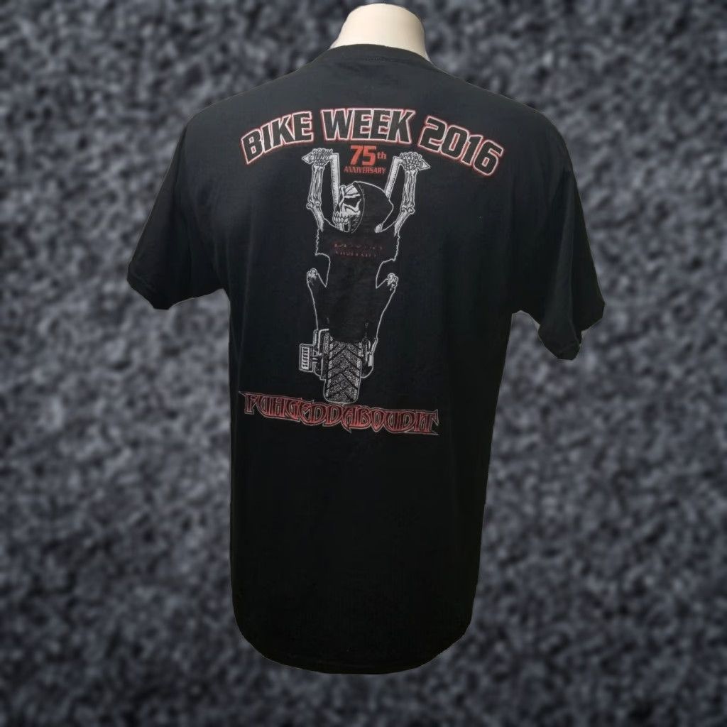 Vintage MENS L BX Choppers DA BRONX BOYS Bike Week 2016 Double-Sided T Shirt Shirt Mens Large Black Cotton Short Sleeve Crew Neck Size US L / EU 52-54 / 3 - 1 Thumbnail