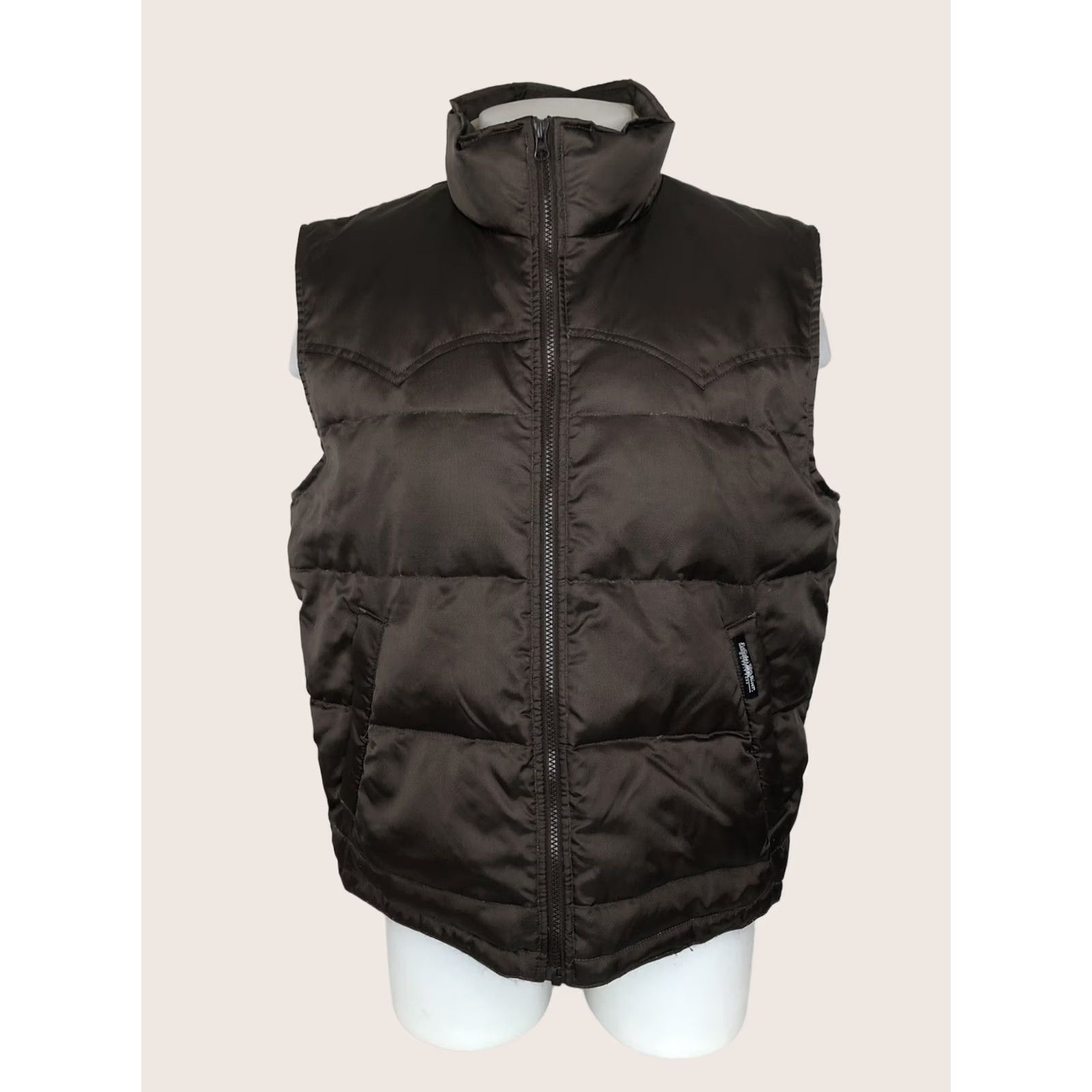Vintage POWDER RIVER OUTFITTERS Panhandle Slim Vest - Leather Down 55% DOWN 45% FEATHERS Puffer Western Mens L Brown Size L Size US L / EU 52-54 / 3 - 1 Thumbnail