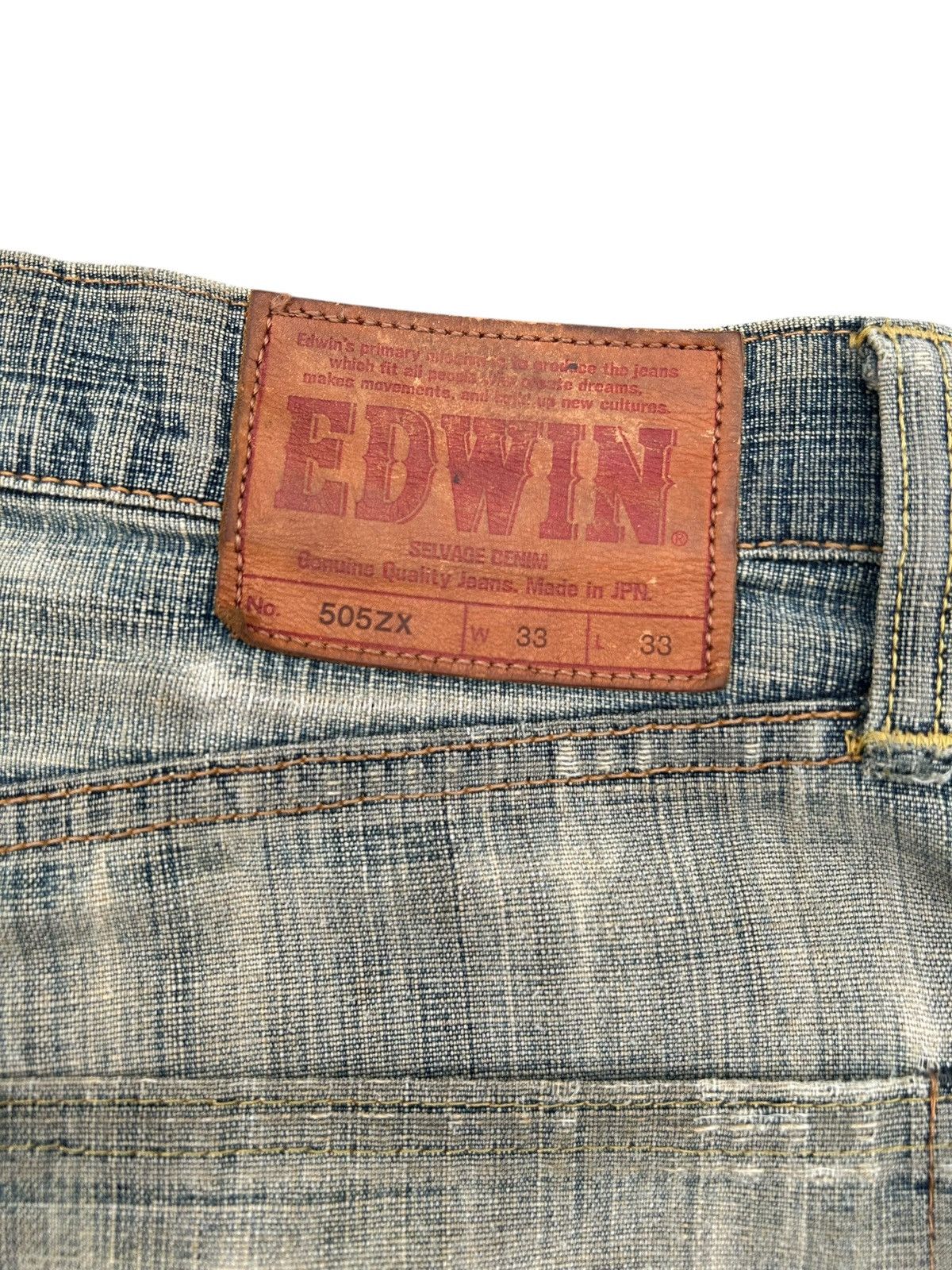 Kapital Vintage Edwin 505ZX Selvedge Sunfaded Rusty Dirty Denim Jean Size US 34 / EU 50 - 13 Thumbnail