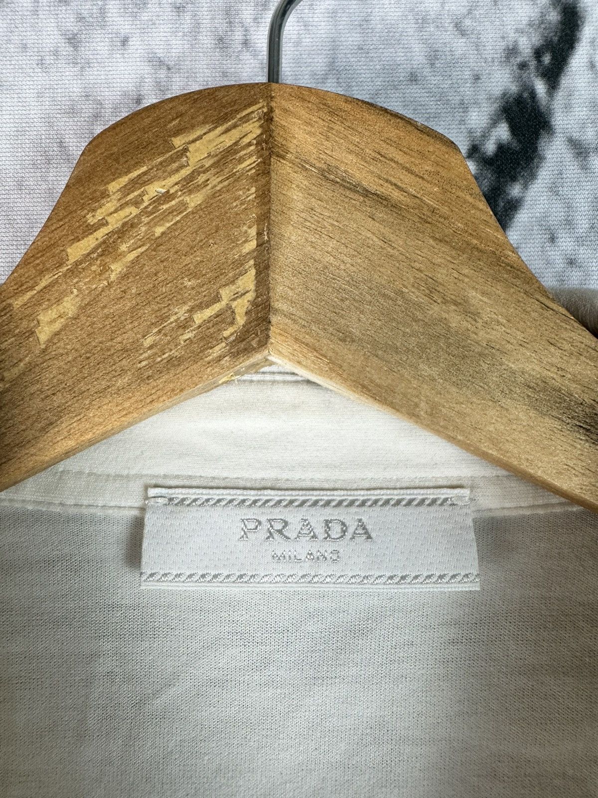Prada Prada Milano Red Tab Basic Old Money White Polo T Shirt Tee Size US L / EU 52-54 / 3 - 3 Thumbnail
