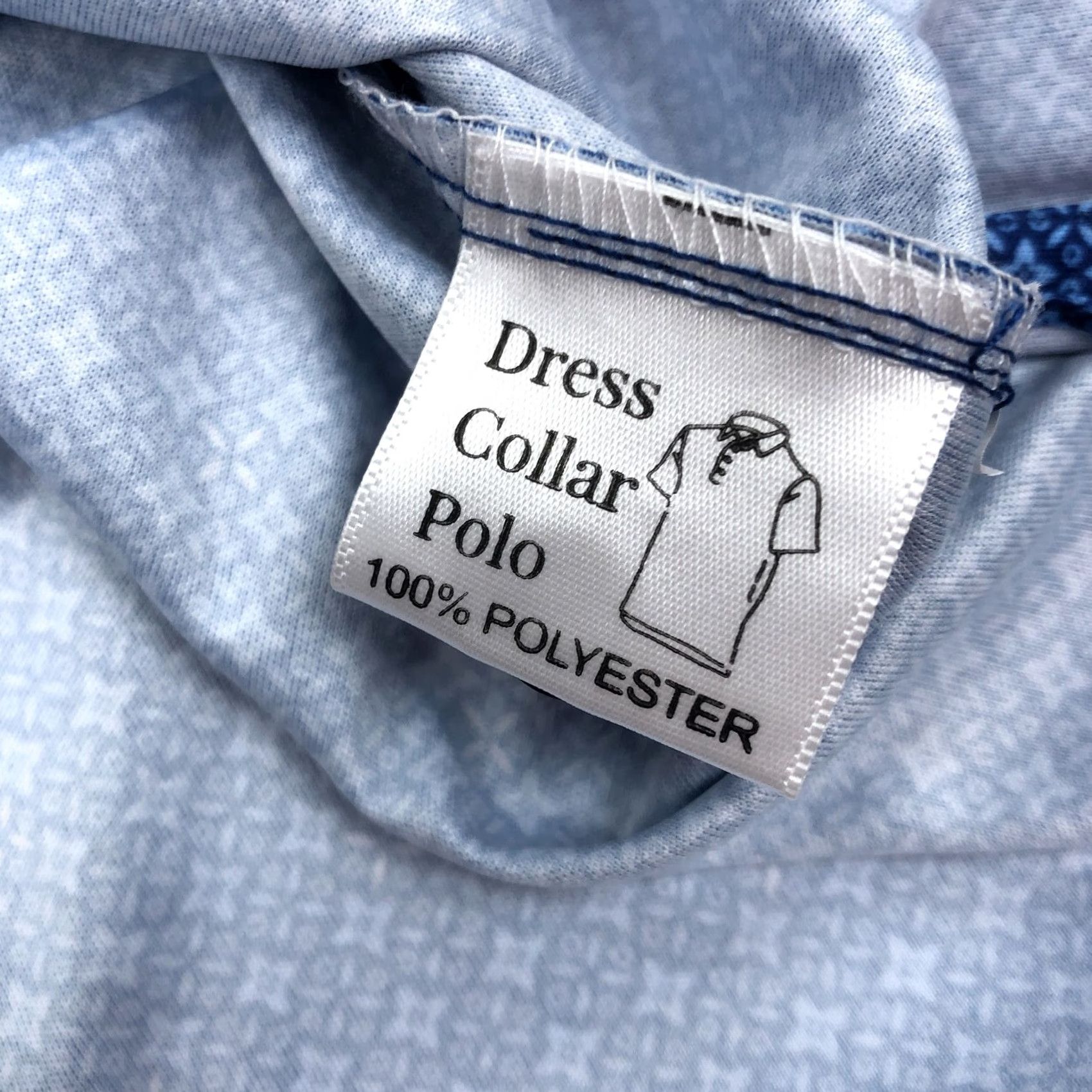 Vintage Collars & Co. Men's Blue Geometric Pattern Performance Polo Shirt L Size US L / EU 52-54 / 3 - 6 Thumbnail
