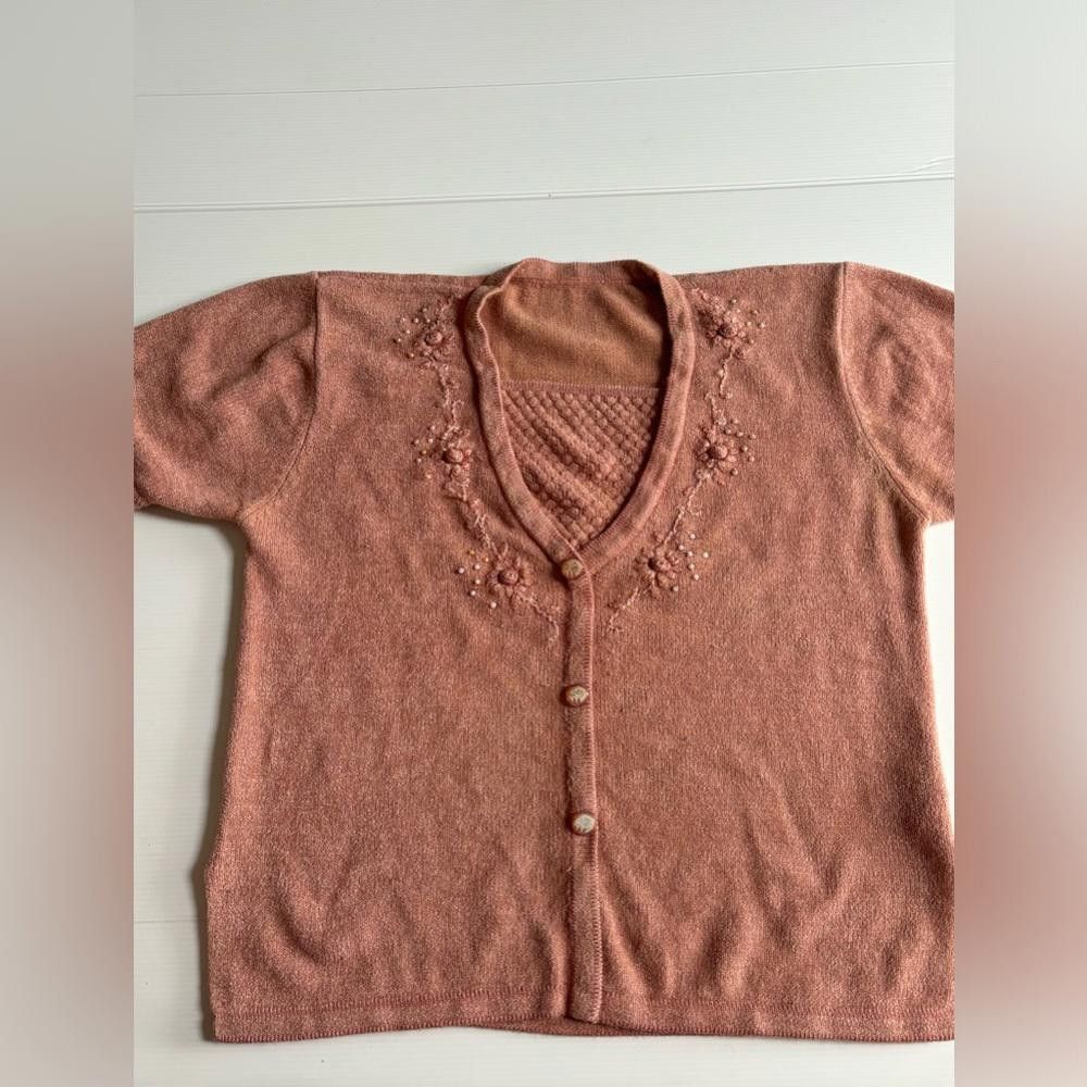 Designer Vintage coquette Knitted Shirt Size L / US 10 / IT 46 - 1 Thumbnail