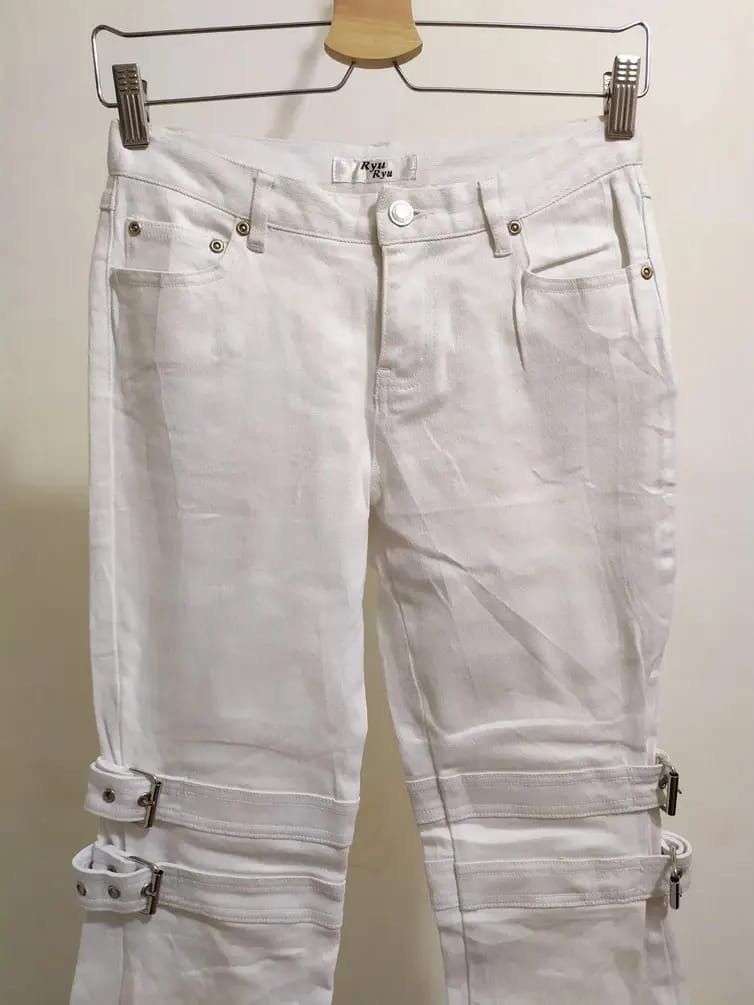 Japanese Brand Japanese Ryuryu Bondage Punk White Pants Size US 28 / EU 44 - 2 Thumbnail