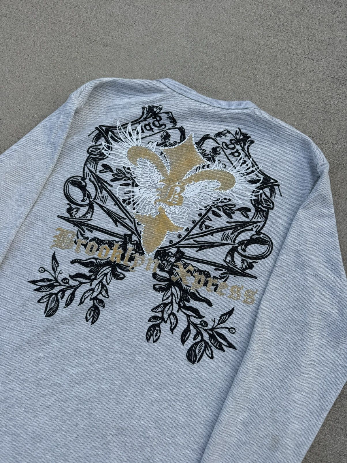 Affliction × Brooklyn Xpress × Vintage Y2k vintage Brooklyn Xpress studded long sleeve thermal 00s Size US XL / EU 56 / 4 - 1 Thumbnail