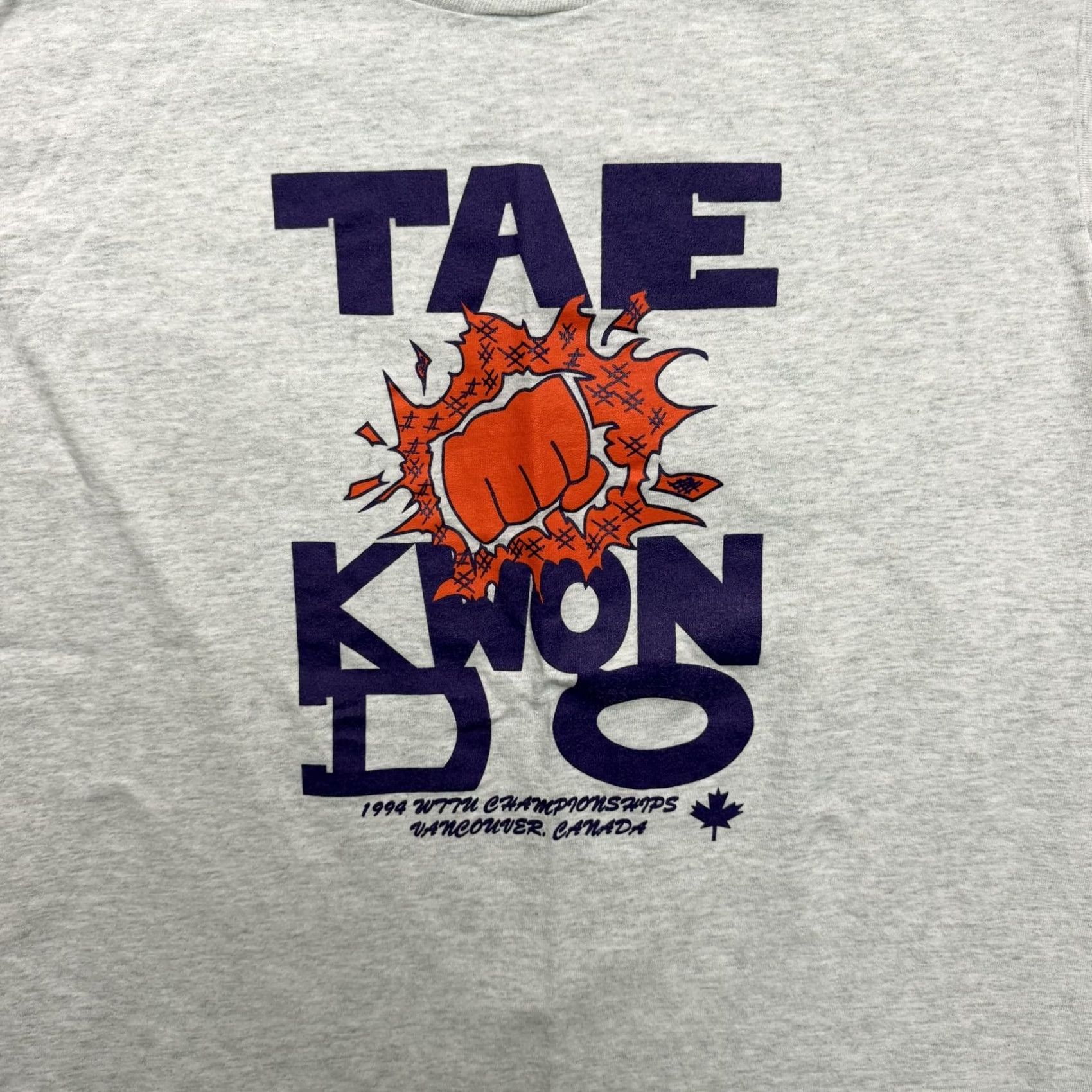 Fruit Of The Loom VINTAGE Fruit Of The Loom Taekwondo TKD Shirt Mens Large Gray 1994 Vancouver Size US L / EU 52-54 / 3 - 3 Thumbnail