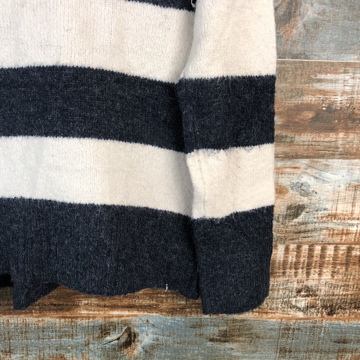 Japanese Brand × Solid and Striped DL Lepsim Stripe Black White Mohair Cardigan Knitwear #C563 Size M / US 6-8 / IT 42-44 - 17 Thumbnail