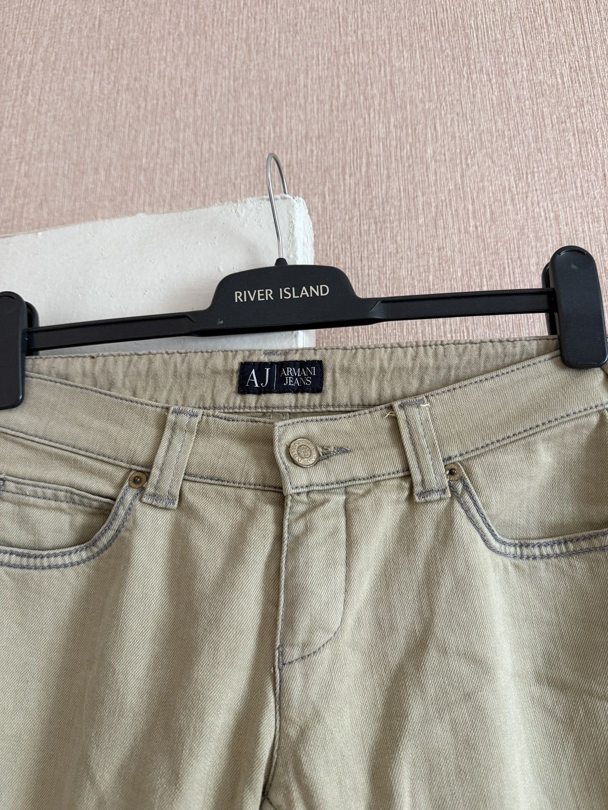 Armani Vintage Armani Jeans AJ Beige Slim Fit Denim Pants Women’s Size 27" / US 4 / IT 40 - 7 Thumbnail