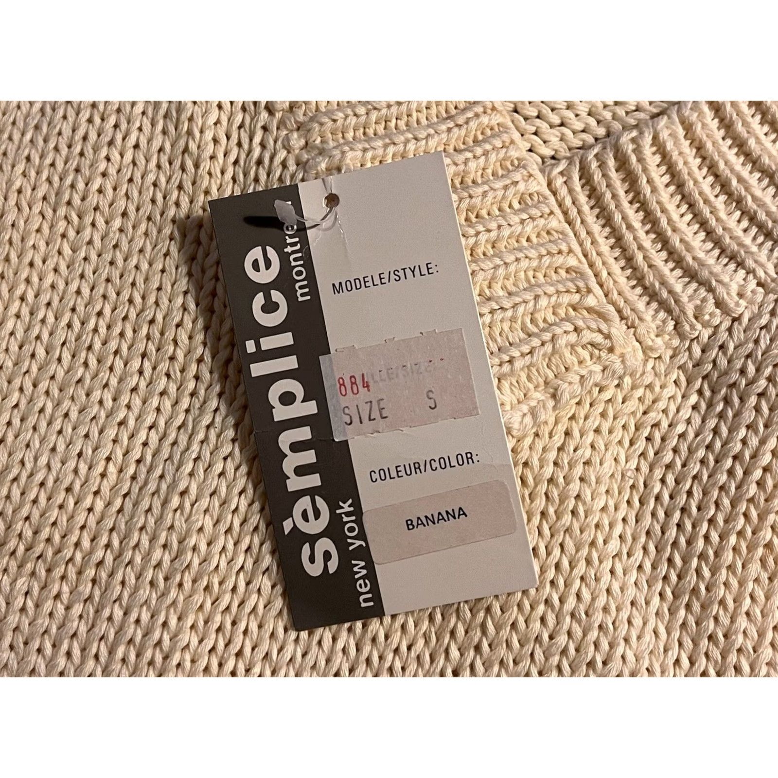 Vintage VINTAGE Semplice Short Sleeve Sweater Women’s Small Light Yellow Size S / US 4 / IT 40 - 3 Thumbnail