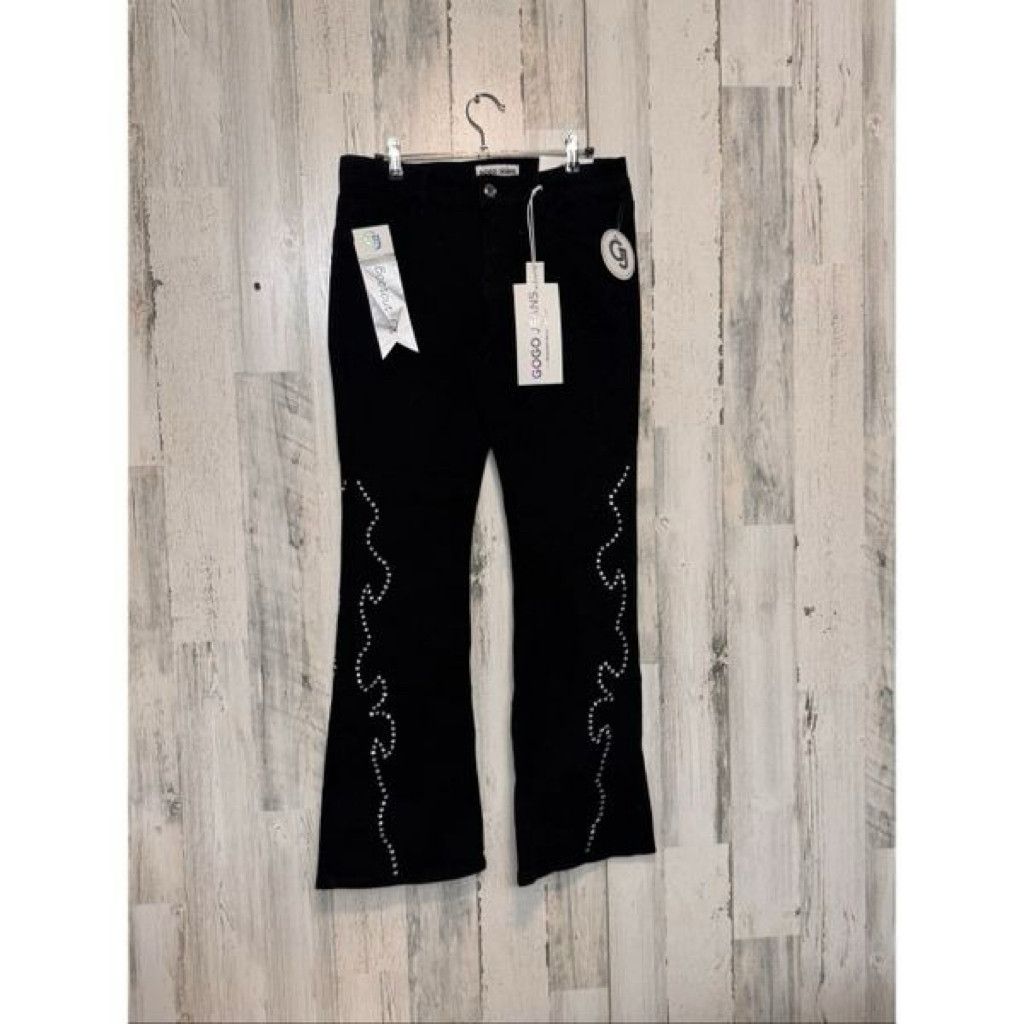 J Brand OGO Jeans 11/30 Bootcut Rhinestone Studded Low Rise Jeans Size 24" / US 00 / IT 34 - 2 Thumbnail
