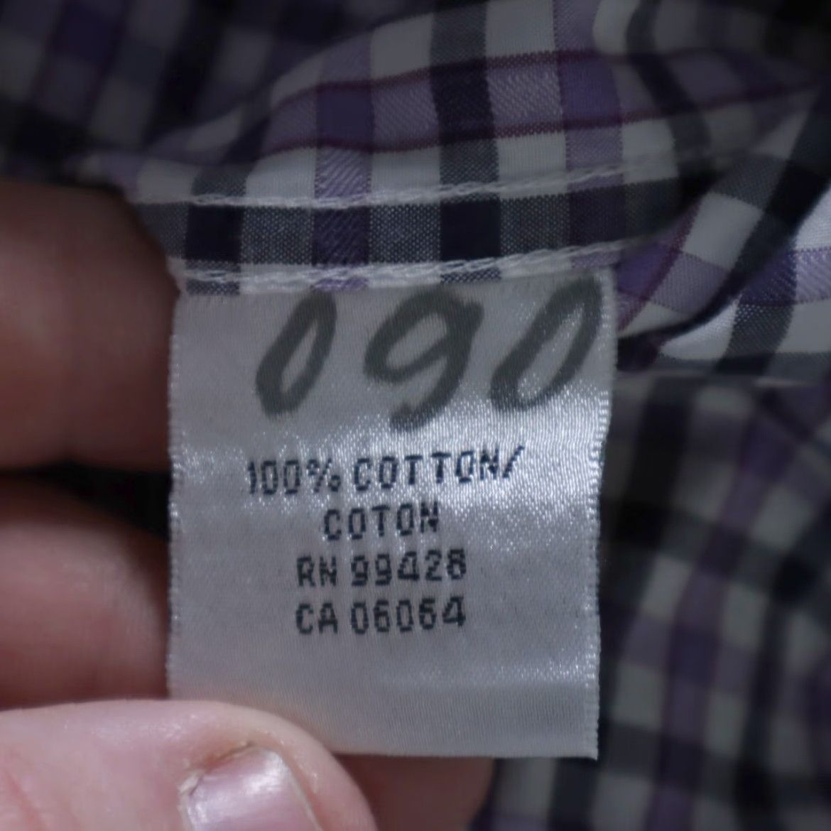 BUGATCHI Bugatchi Shirt Men's XL Purple Gingham Long Sleeve Button Up Shirt Classic Fit Cotton Size US XL / EU 56 / 4 - 8 Thumbnail