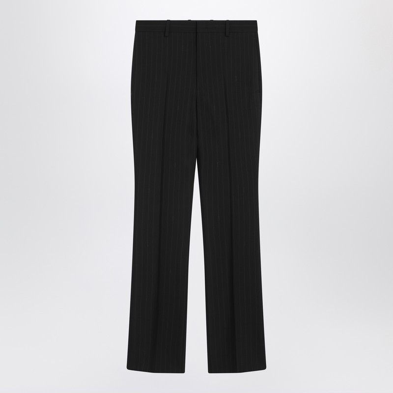 Gucci Gucci Black Wool Pinstripe Trousers Size 27" / US 4 / IT 40 - 1 Thumbnail