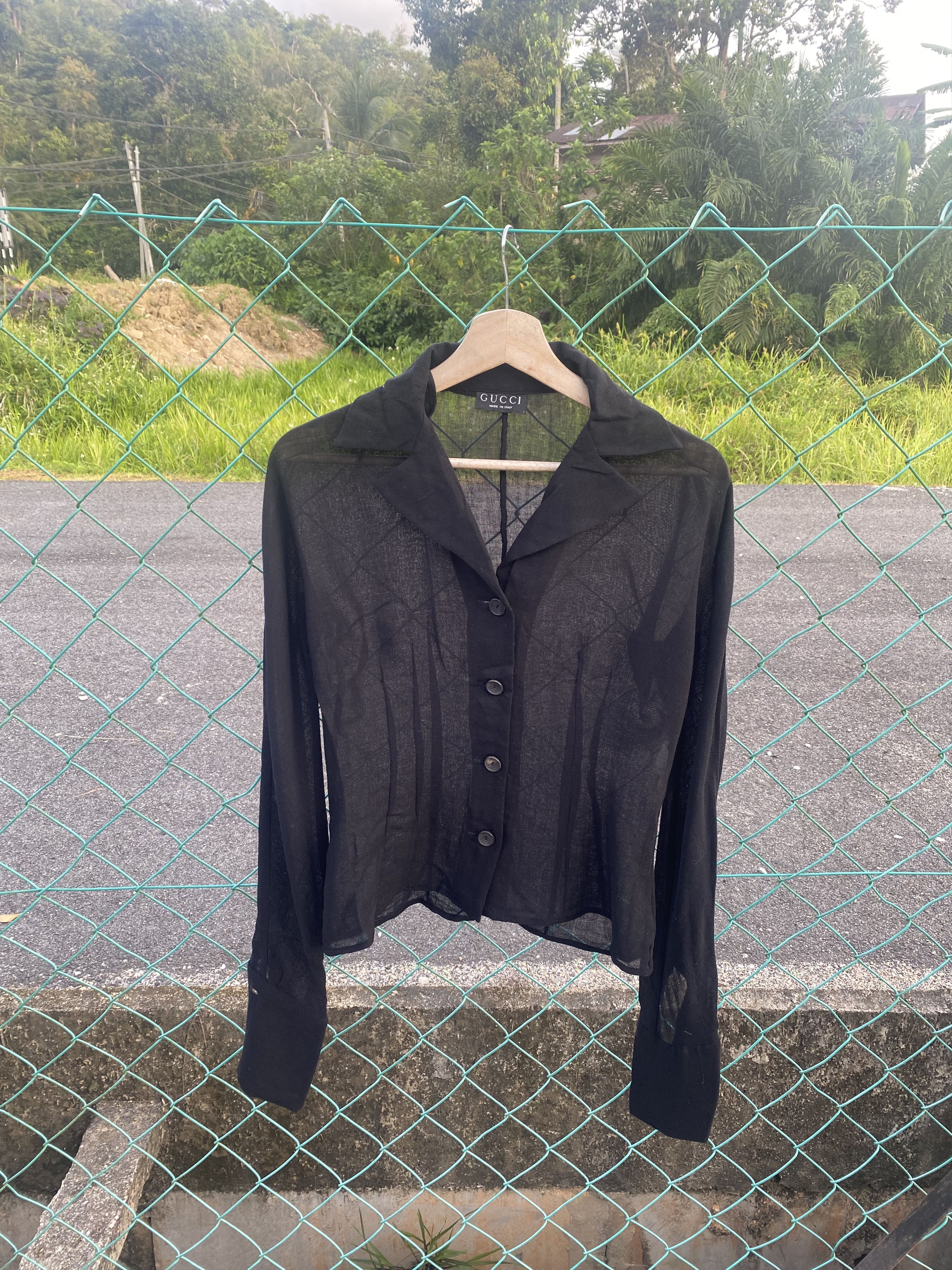 Gucci Vintage Gucci Lana Wool Cropped Shirt Size S / US 4 / IT 40 - 1 Thumbnail