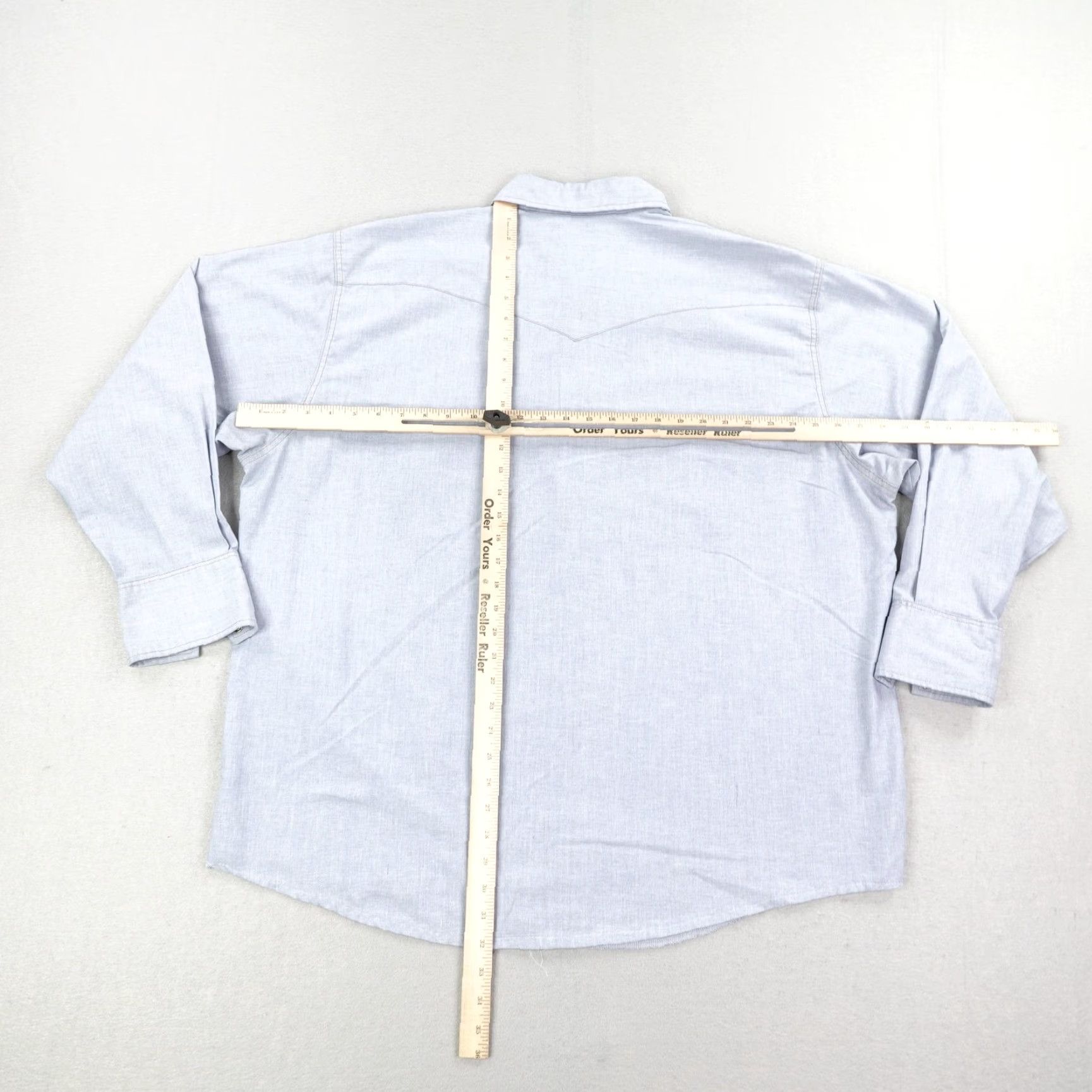 Wrangler Vintage Wrangler Shirt Mens 3XL Blue Chambray Western Pearl Snap X Long Tails Size US XL / EU 56 / 4 - 6 Thumbnail