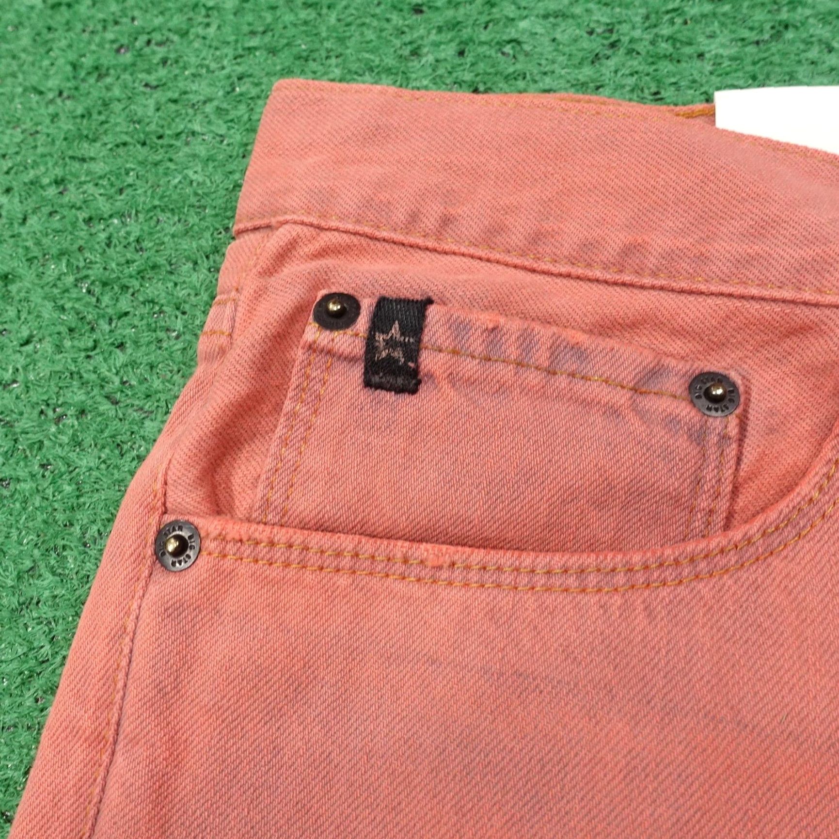 Denime BIG STAR Boyfriend Shorts Womens L Orange Denim Fringe 5-Pocket Zip Fly 35in Waist Summer Casual Womens Size 36" / US 14 / IT 50 - 3 Thumbnail