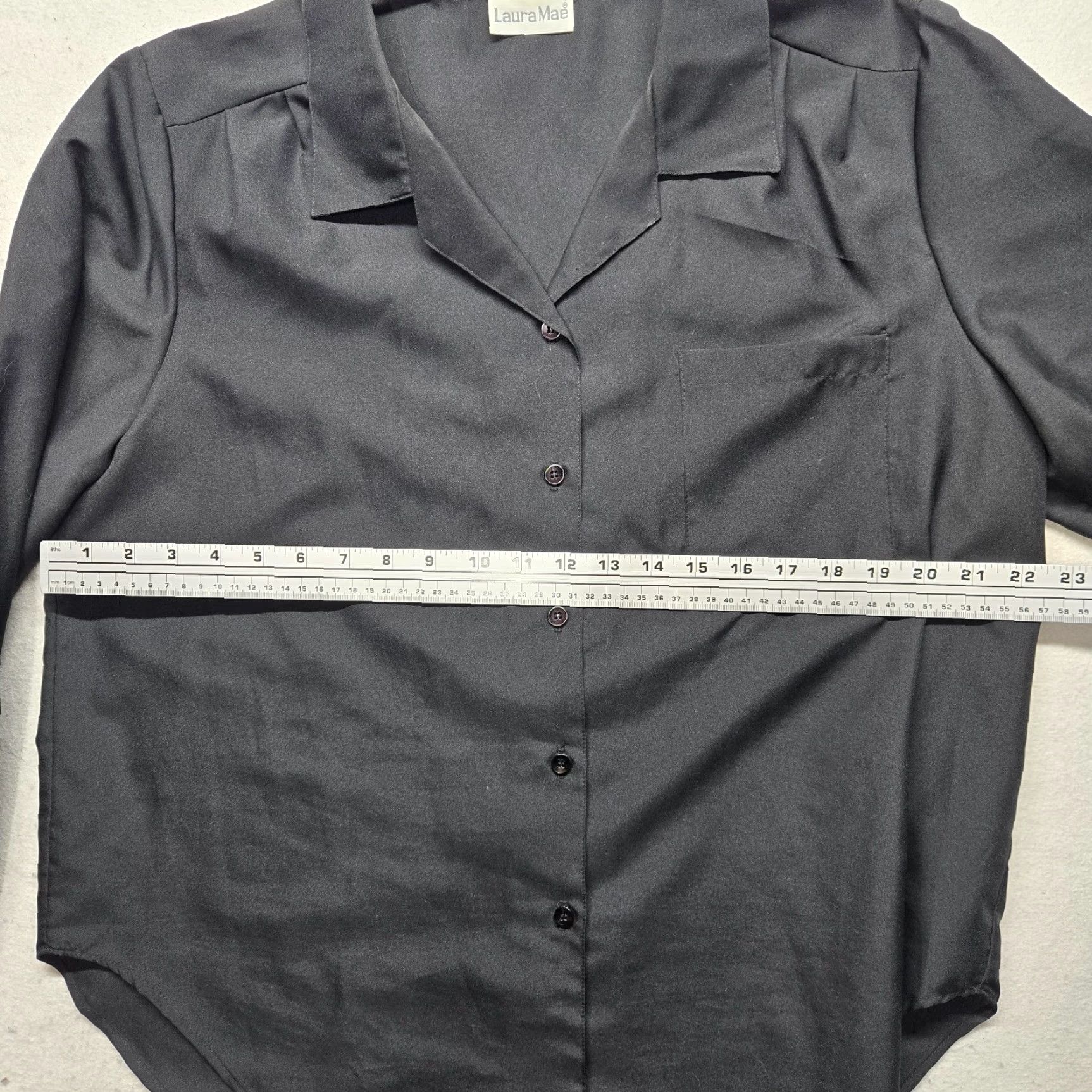 Vintage VINTAGE Laura Mae Shirt Blouse Button Up Solid Black XS? Wait. Size XL / US 12-14 / IT 48-50 - 3 Thumbnail