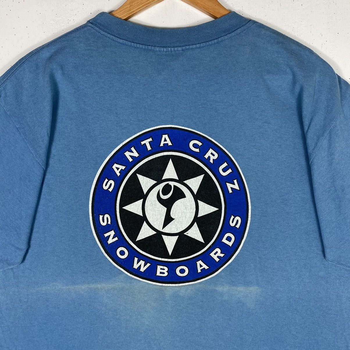 Santa Cruz Skateboards Vintage 90's SANTA CRUZ SNOWBOARDS Logo Faded Tee Size US L / EU 52-54 / 3 - 3 Thumbnail