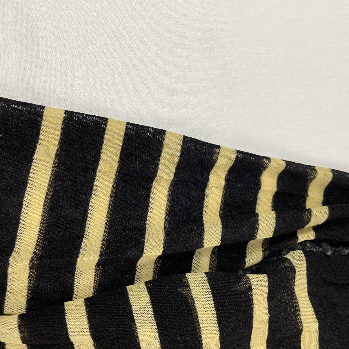 Jean Paul Gaultier 2001 Jean Paul Gaultier Striped Elastic Mesh T-Shirt Vintage Size US M / EU 48-50 / 2 - 6 Thumbnail
