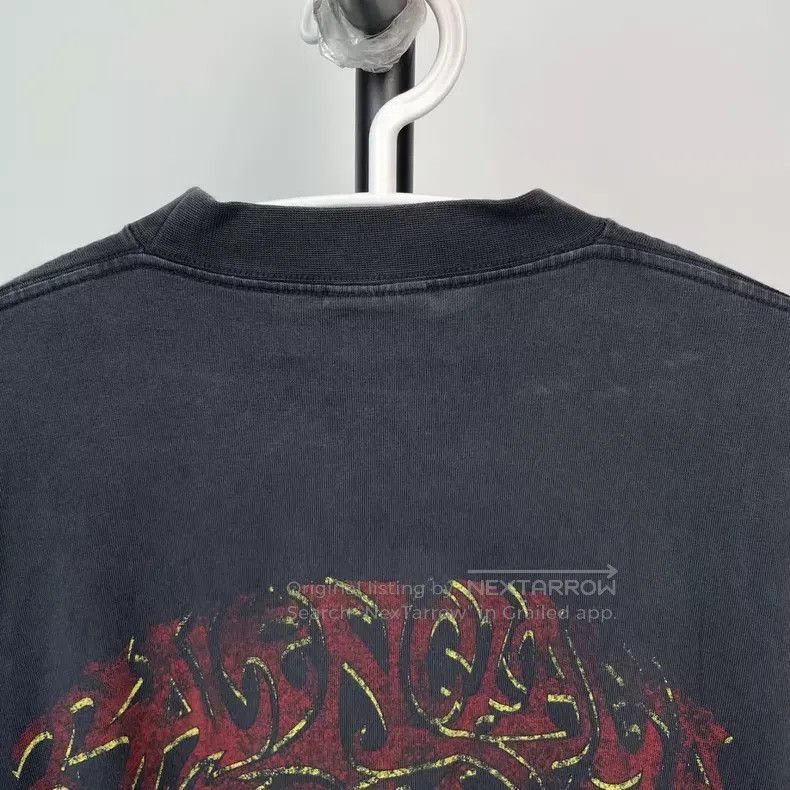Balenciaga Balenciaga Black Printed Crew Neck Short Sleeve Size US M / EU 48-50 / 2 - 9 Thumbnail