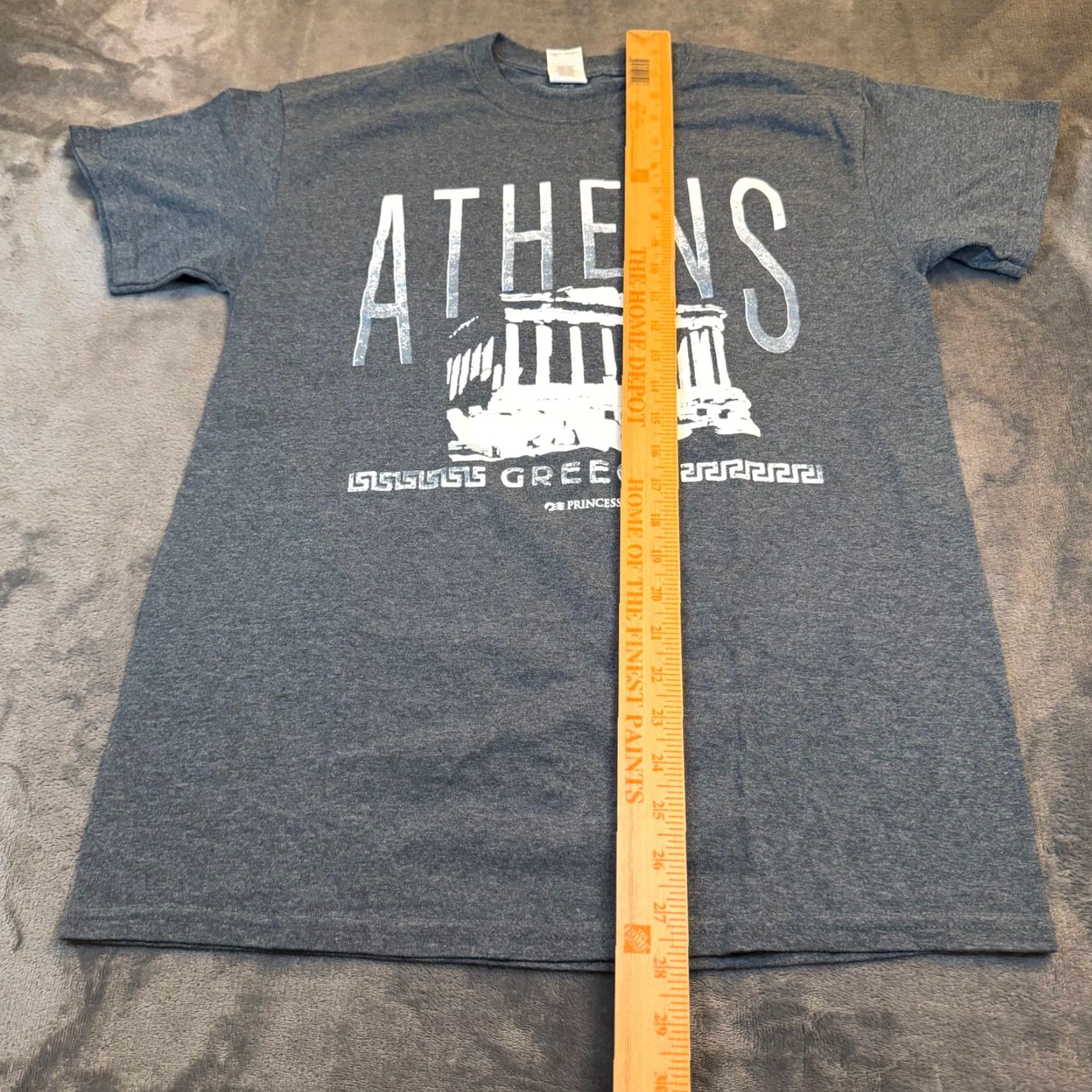 Gildan Gildan Shirt Graphic Tee Mens M Charcoal Heather Grey Parthenon Travel History Greece 90s? Size US M / EU 48-50 / 2 - 7 Thumbnail
