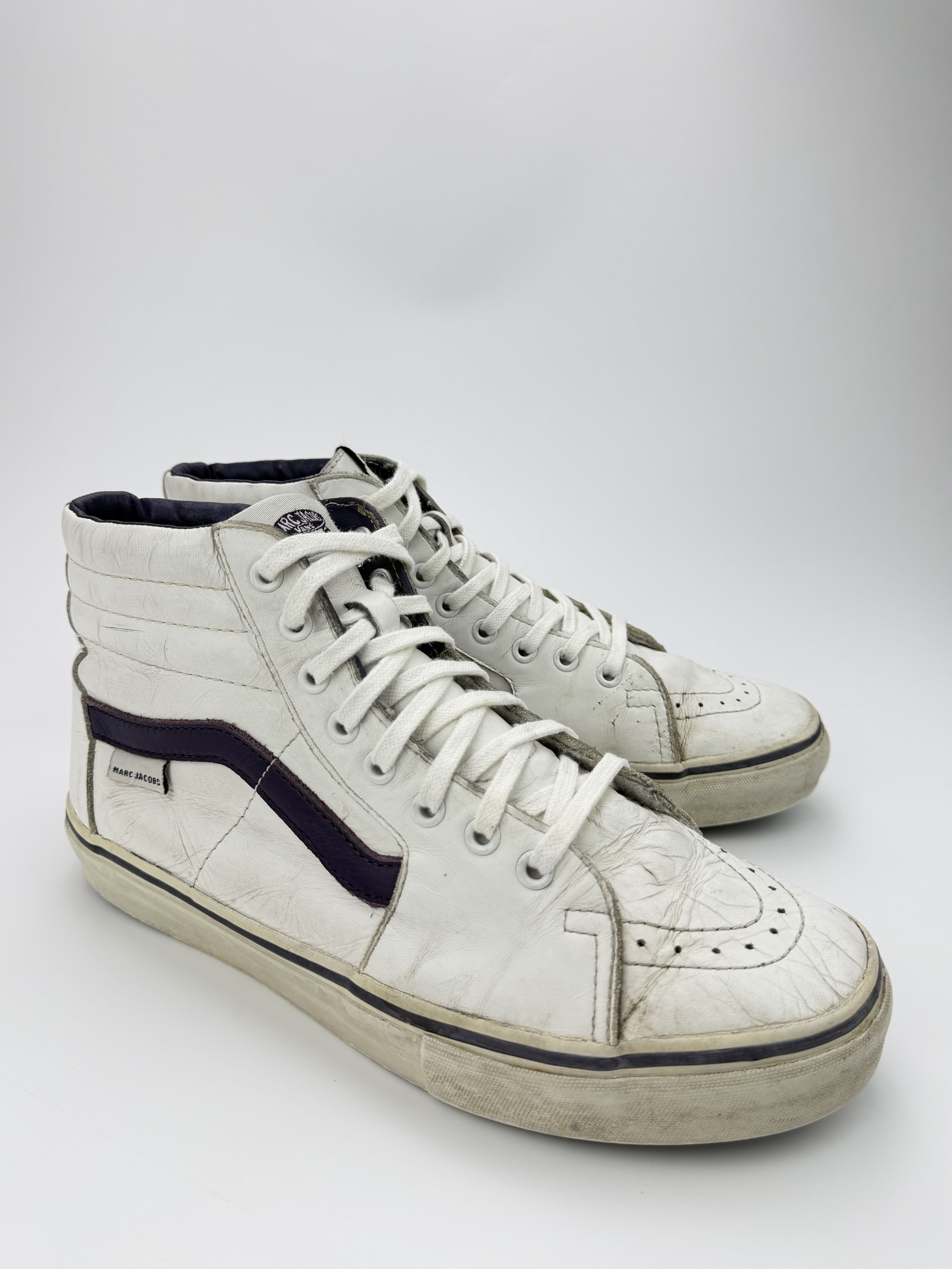 Marc Jacobs × Vans Vans Marc Jacobs White Leather Mid Sneakers Shoes Size US 9 / EU 42 - 5 Thumbnail