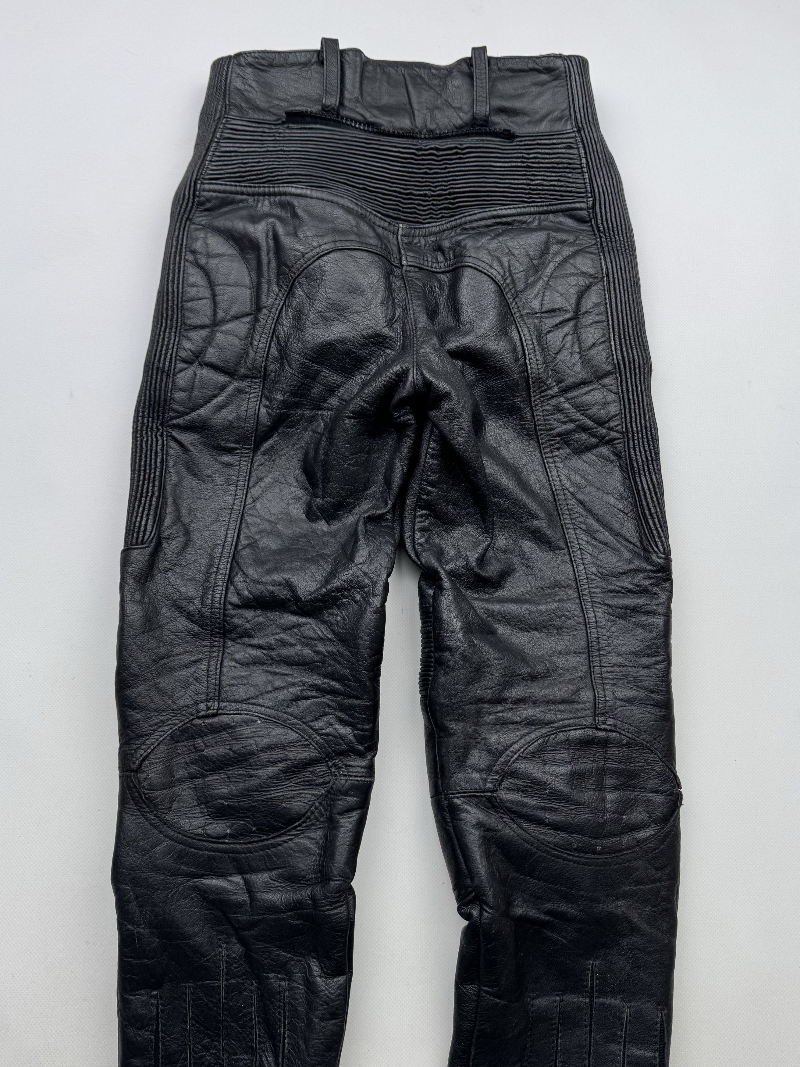 Vintage 90's Leather Biker Pants B508(V321)E2 Size 25" / US 0 / IT 36 - 13 Thumbnail
