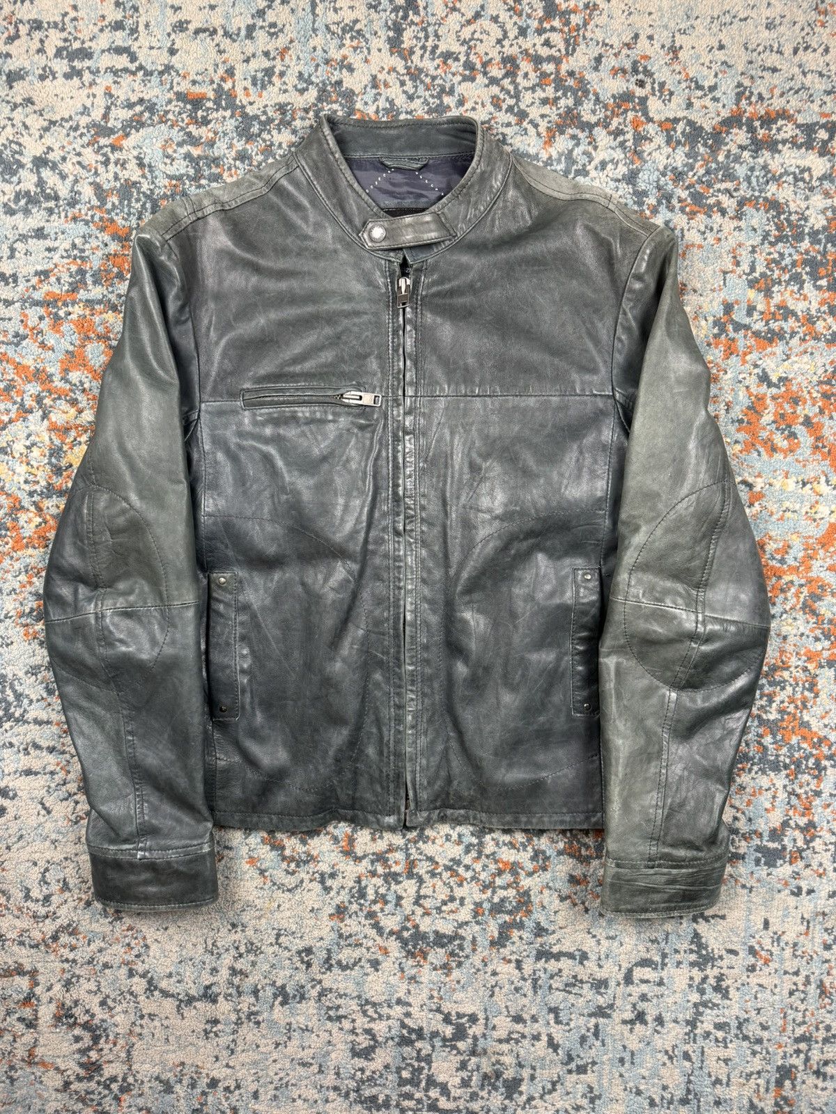 Designer × Vintage Vintage 90s Goose Craft real leather biker jacket boxy Size US XL / EU 56 / 4 - 2 Thumbnail