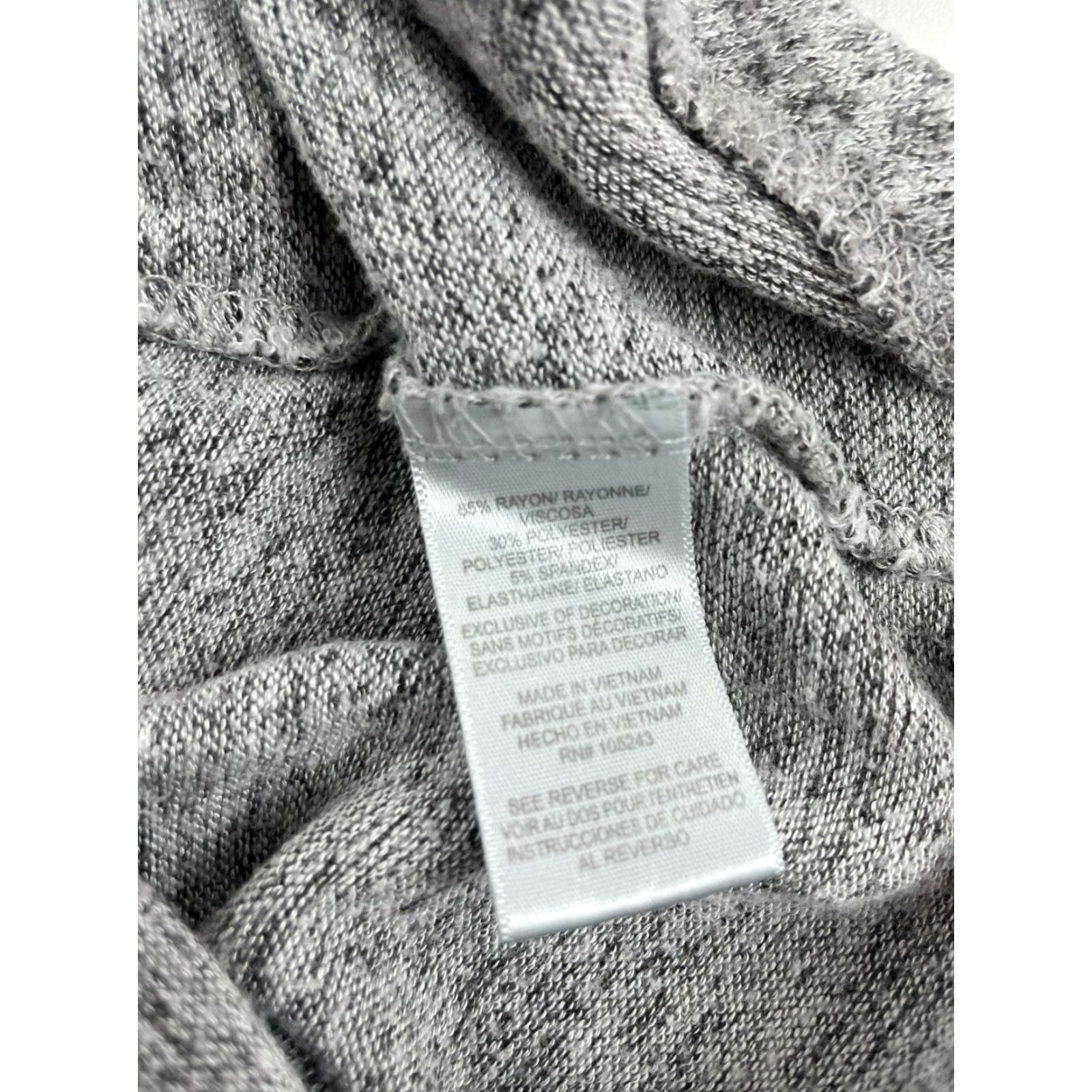 Vintage Bobeau Sweater Women's XS Gray Noise Hooded Cowl Neck Drawstring Long Sleeve Pullover Size XS / US 0-2 / IT 36-38 - 8 Thumbnail