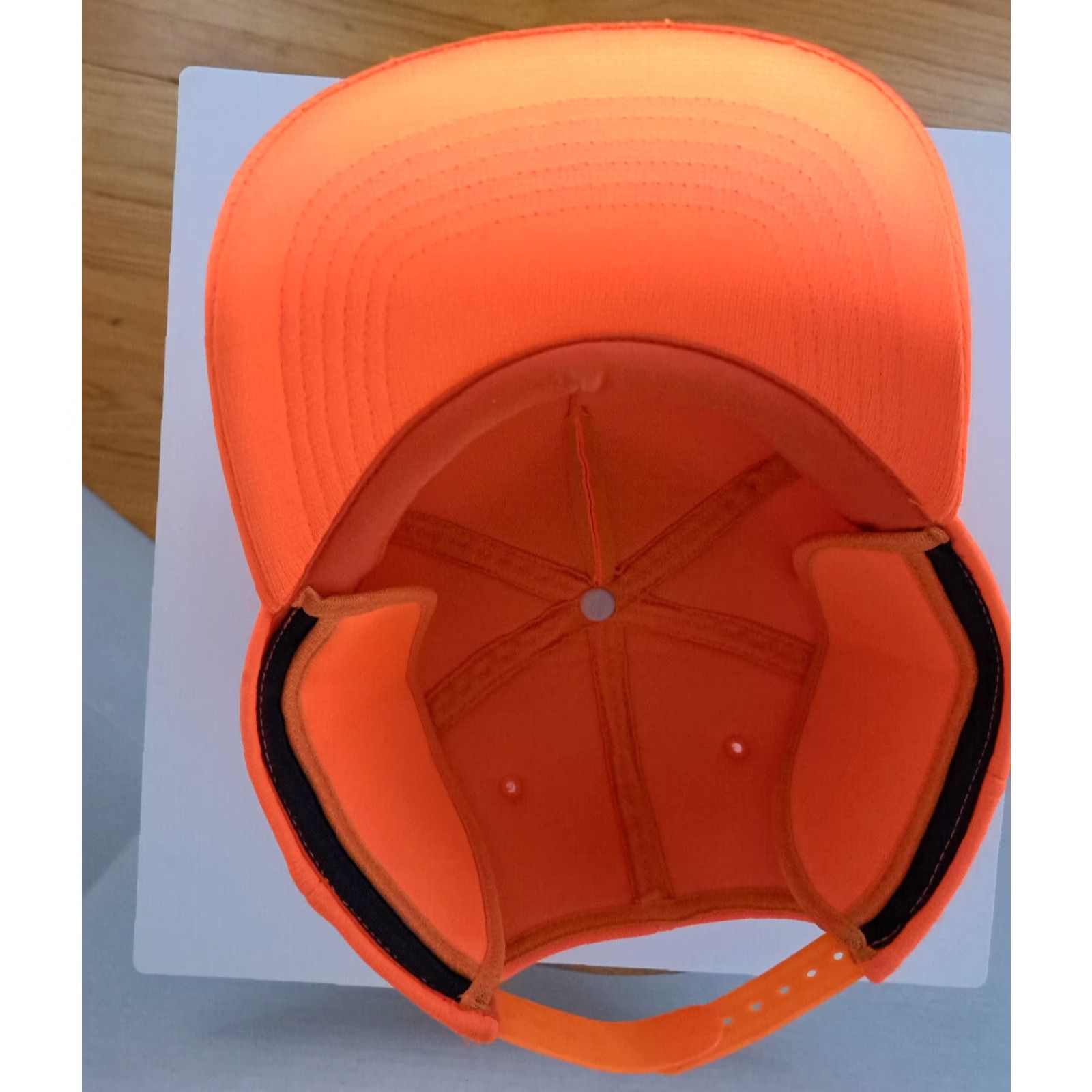 Vintage VINTAGE Orange Safety Hat Baseball Cap with Ear Flaps Adjustable One Size Hunting Unisex Adults Boys Girls Mens Womens Size ONE SIZE - 3 Thumbnail
