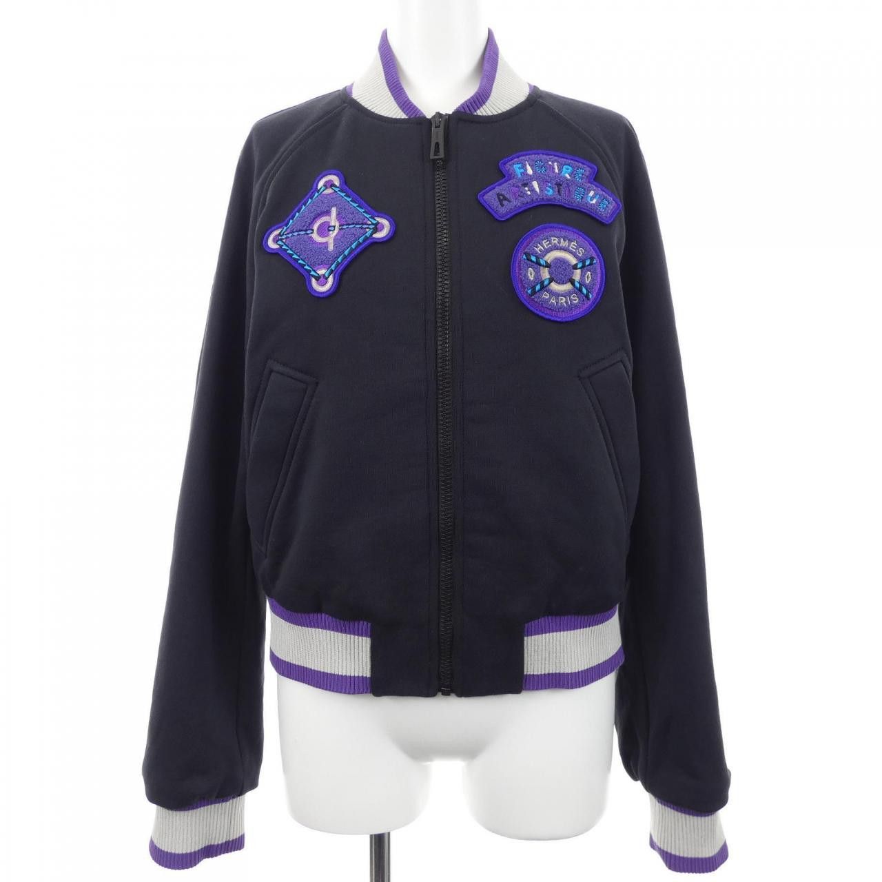 Hermes Hermes Hermes FIGURE ARTISTIQUE VARSITY EMBROIDE Blouson Textile Outerwear DUTY FREE for USA Size ONE SIZE - 1 Thumbnail