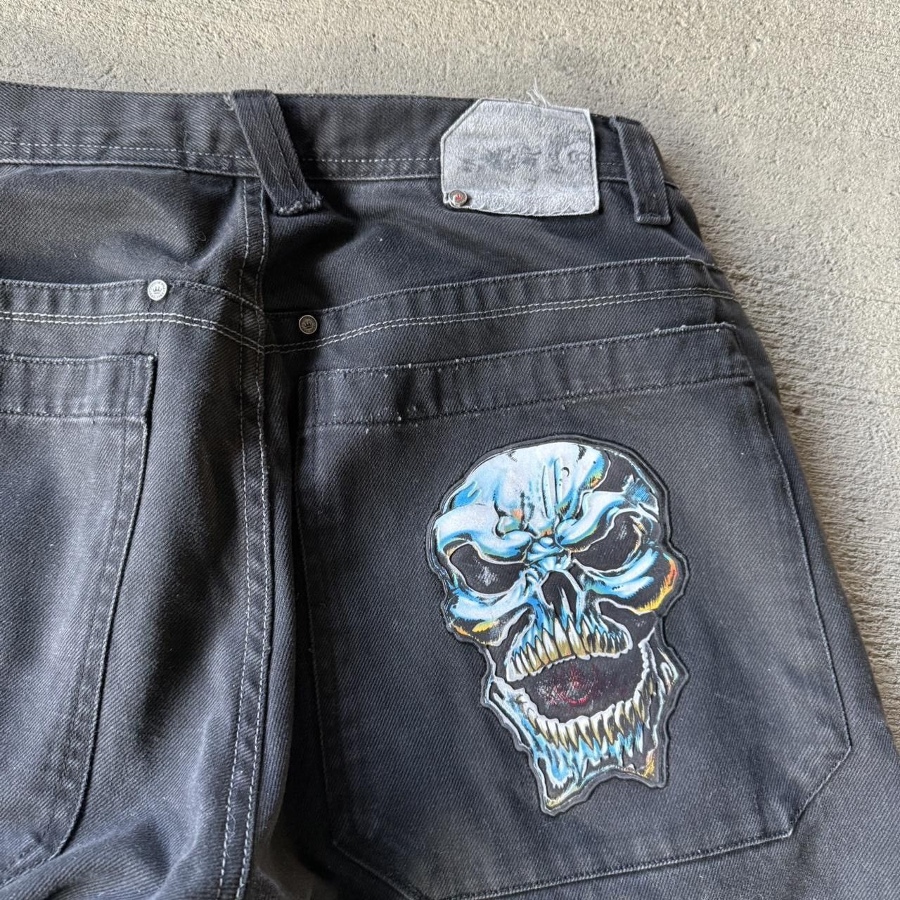 JNCO × Vintage 2000s grail black Skull Jnco jeans Size US 34 / EU 50 - 2 Thumbnail