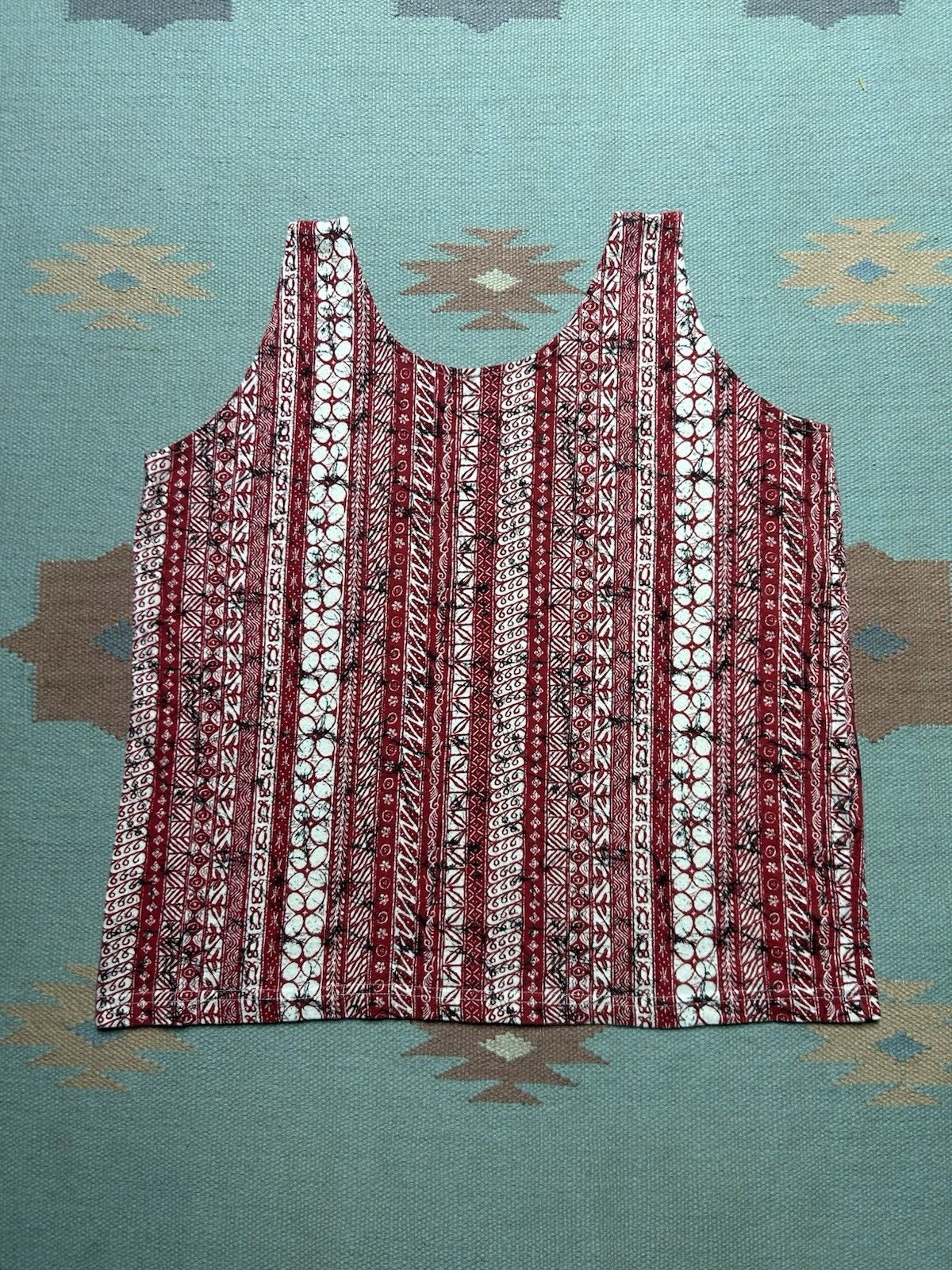 Vintage Vintage 80s tank top & shorts set beach summer abstract L/XL Size US L / EU 52-54 / 3 - 8 Thumbnail