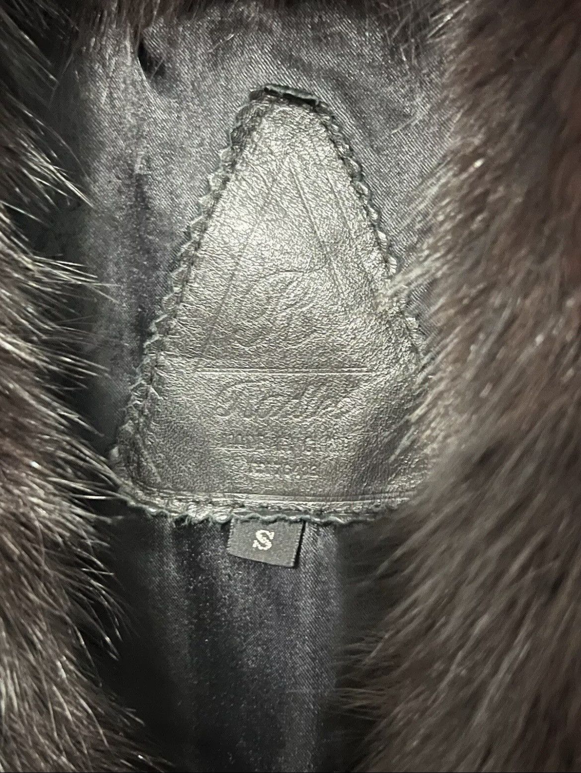 Vintage Black leather maxi coat with fox fur trim Size S / US 4 / IT 40 - 3 Thumbnail