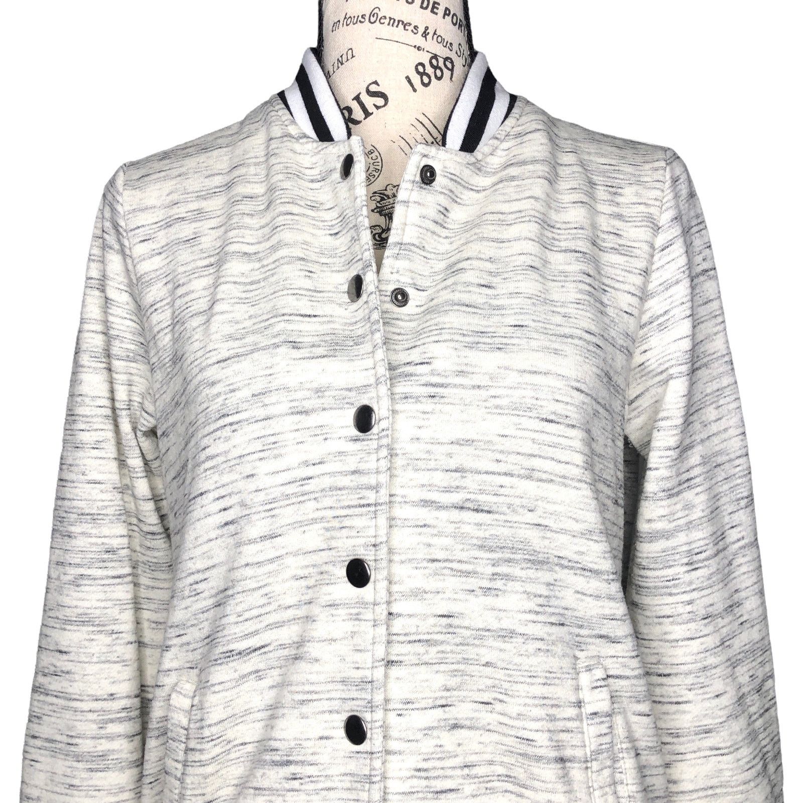 Other Bomber Varsity Sweatshirt Snap Front Side Pocket Jacket Size M / US 6-8 / IT 42-44 - 9 Thumbnail