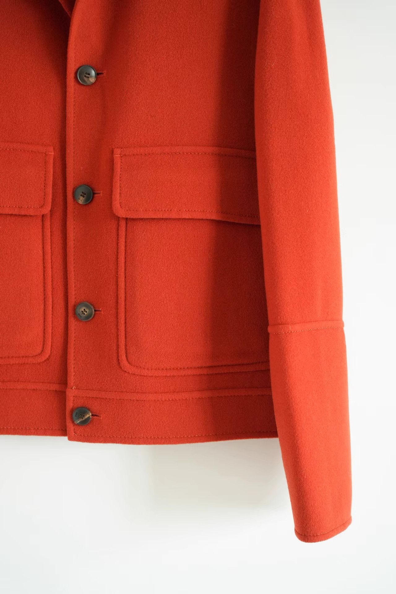 AMI Ami Orange-Red Wool Jacket with Double Pockets K4 Size US M / EU 48-50 / 2 - 4 Thumbnail