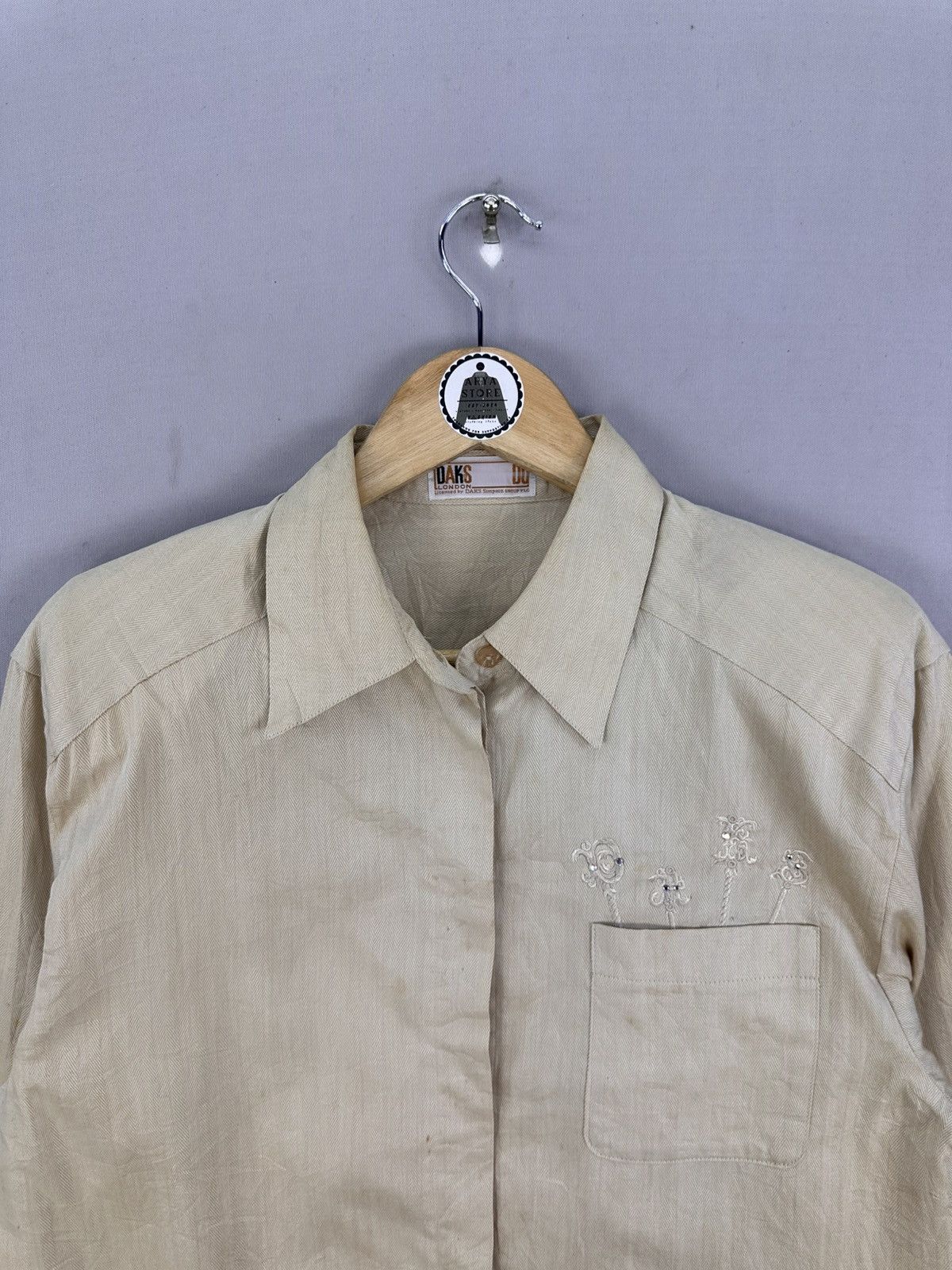 DAKS Daks London HBT Herringbone Twill Flannel Shirt Size M / US 6-8 / IT 42-44 - 5 Thumbnail