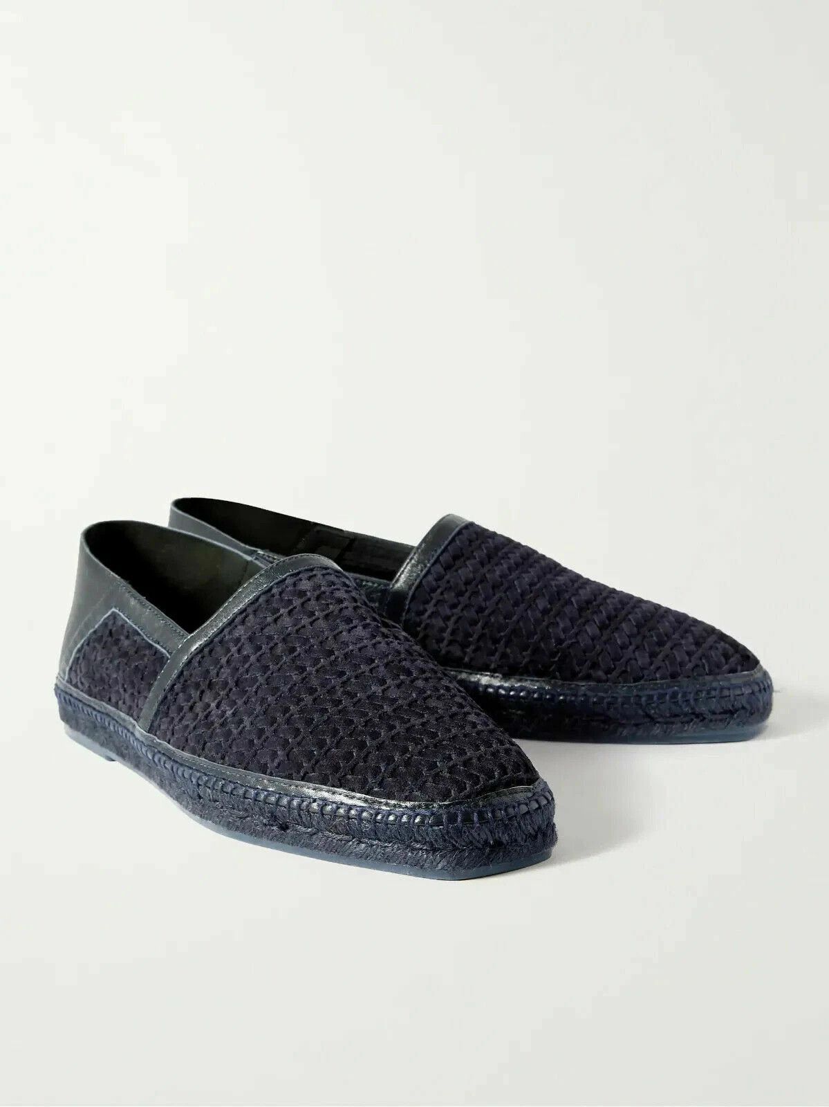 Tom Ford Barnes BRAIDED SUEDE Woven Leather Espadrille Navy Size US 7 / EU 40 - 1 Thumbnail