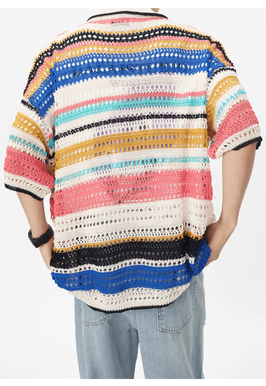 Other Men’s rainbow knit polo shirt Size US M / EU 48-50 / 2 - 8 Thumbnail