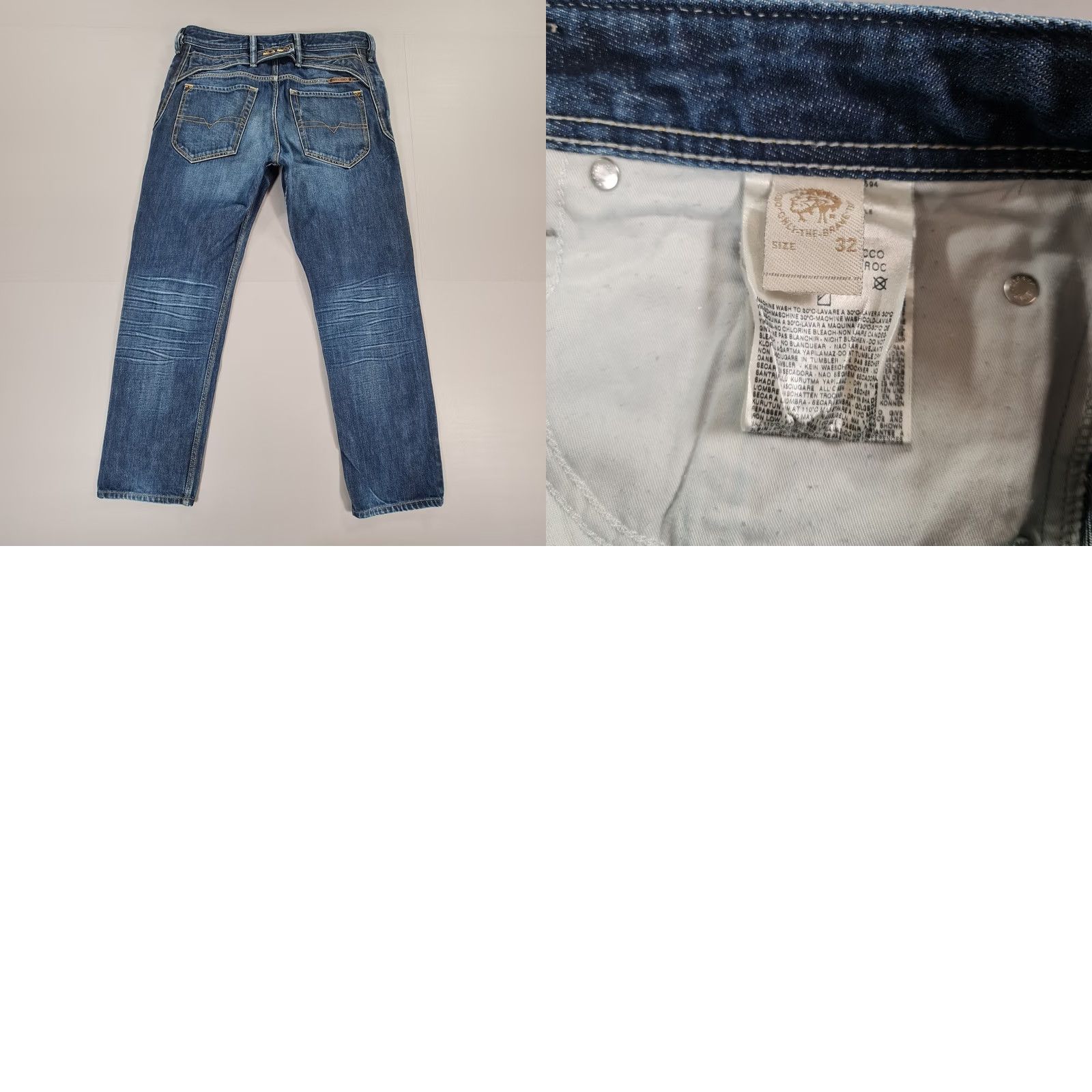 Diesel Diesel Jeans Blue W32 L28 Jodar Carrot Fit Cinch Back 0073N Jeans Mens Regular 32in 28in Cotton Denim Button Fly 5-Pocket Vintage No Size US 32 / EU 48 - 9 Thumbnail