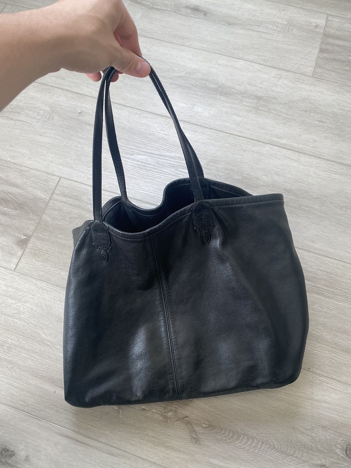 image of Chrome Hearts Lucille Tote Bag Leather in Black, Men's