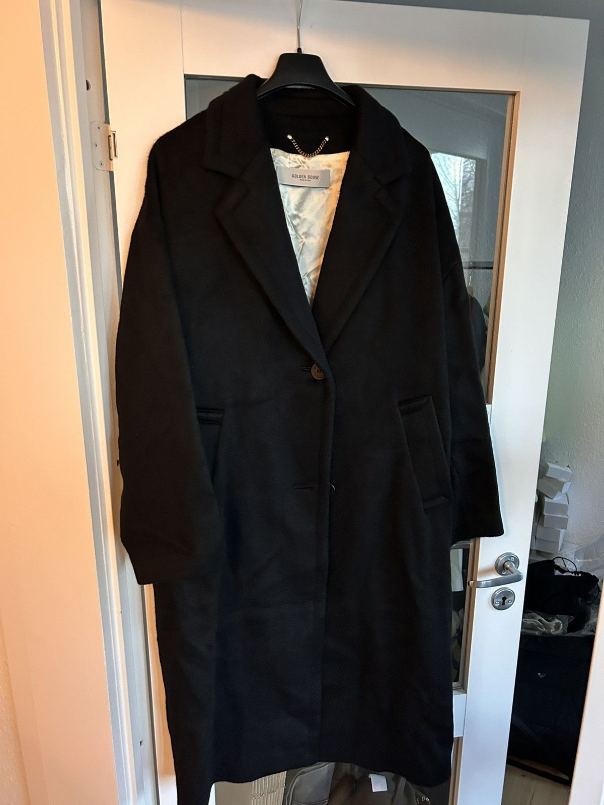 Golden Goose Golden Goose Single-Breasted Black Cocoon Coat Size S / US 4 / IT 40 - 1 Thumbnail