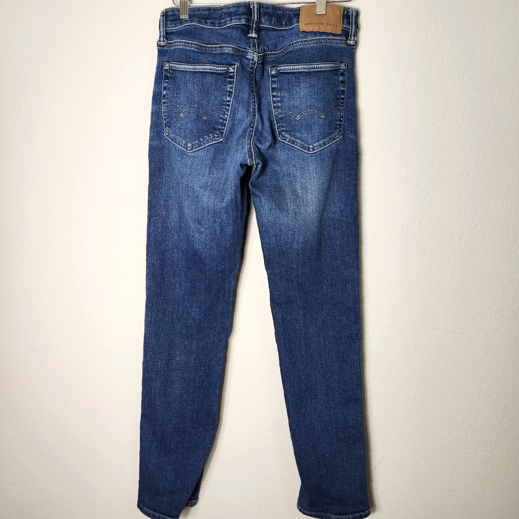 American Eagle Outfitters American Eagle Outfitters Jeans Mens Slim Straight Airflex+ 30x32 Blue Denim Cotton Blend Zip Dark Wash 30 Regular Inseam 32 Size US 30 / EU 46 - 5 Thumbnail