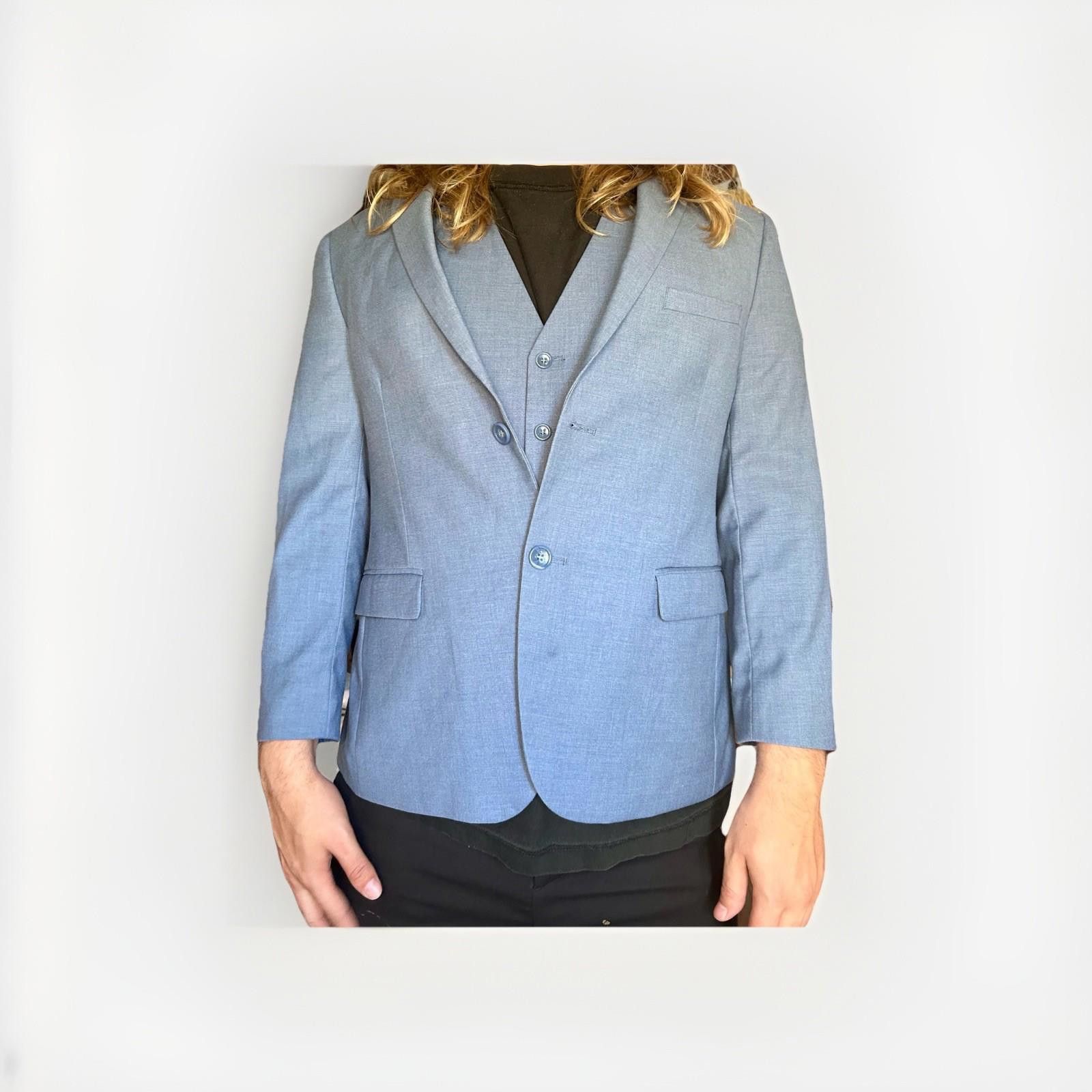 Designer Mr. Nicks 40S Blue Blazer Vest Superior 150’s Fabric Italy Size 40S - 1 Thumbnail